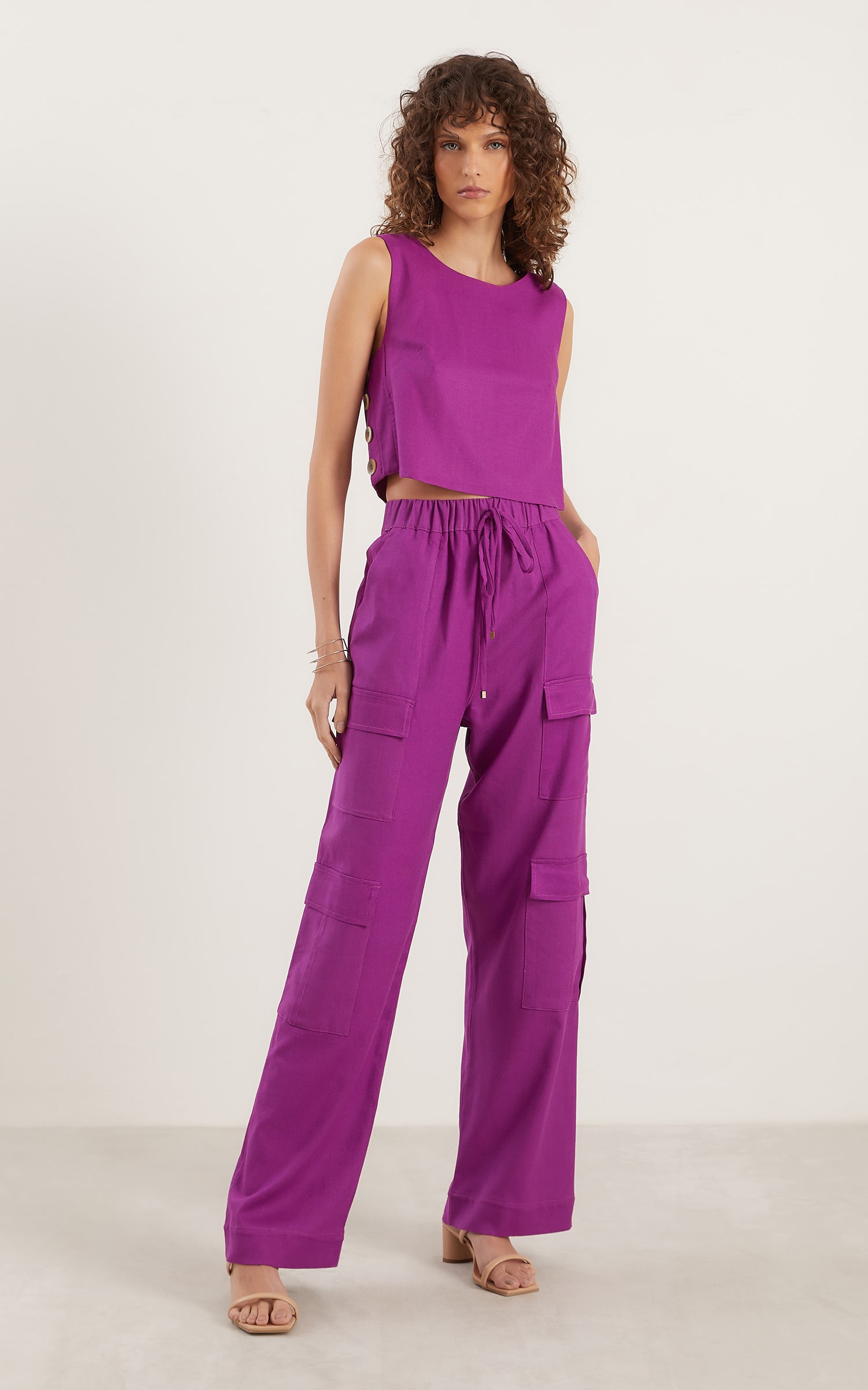 Blusa Botões Aldeia Roxo