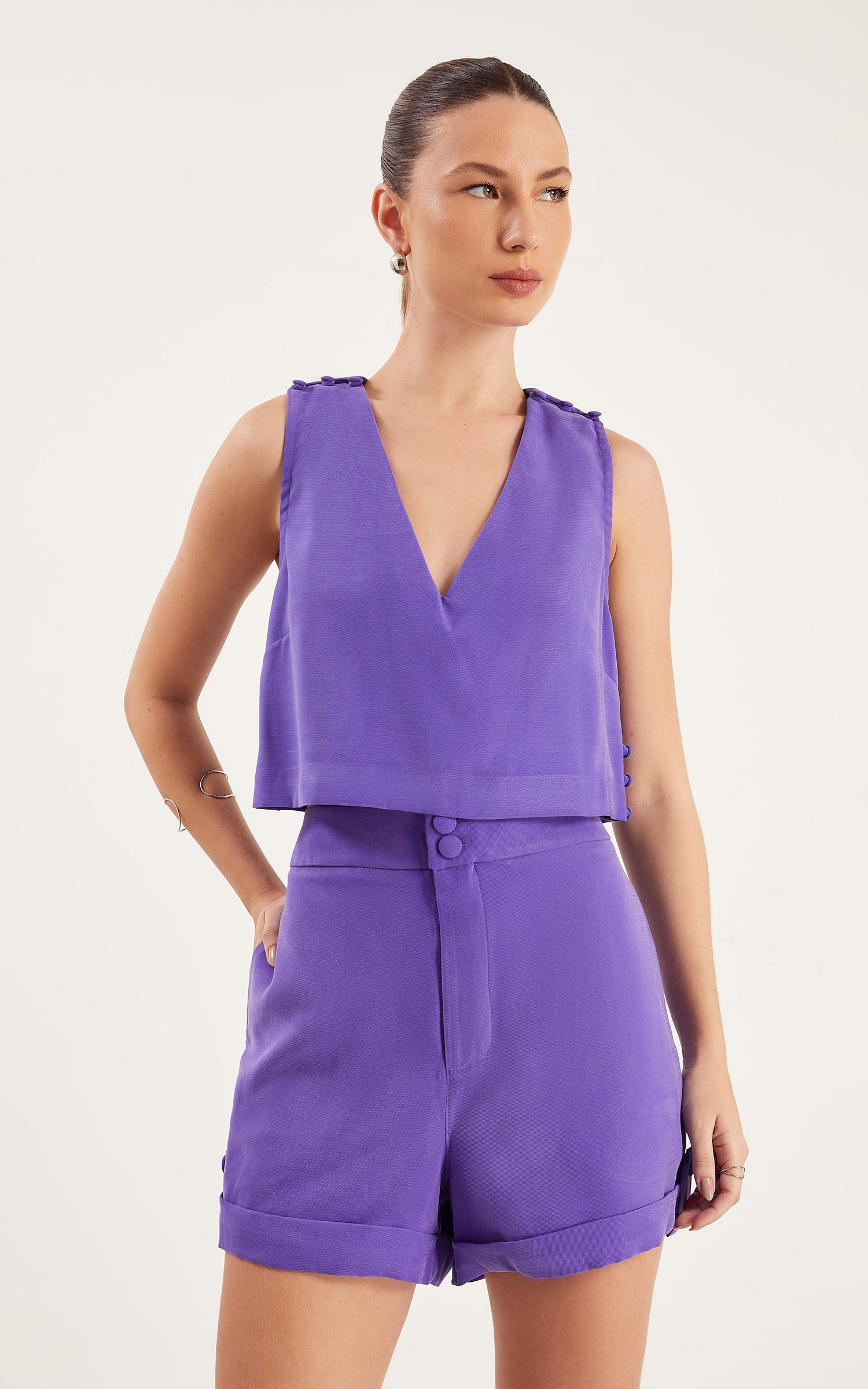 Blusa Botões Renovar Ametista