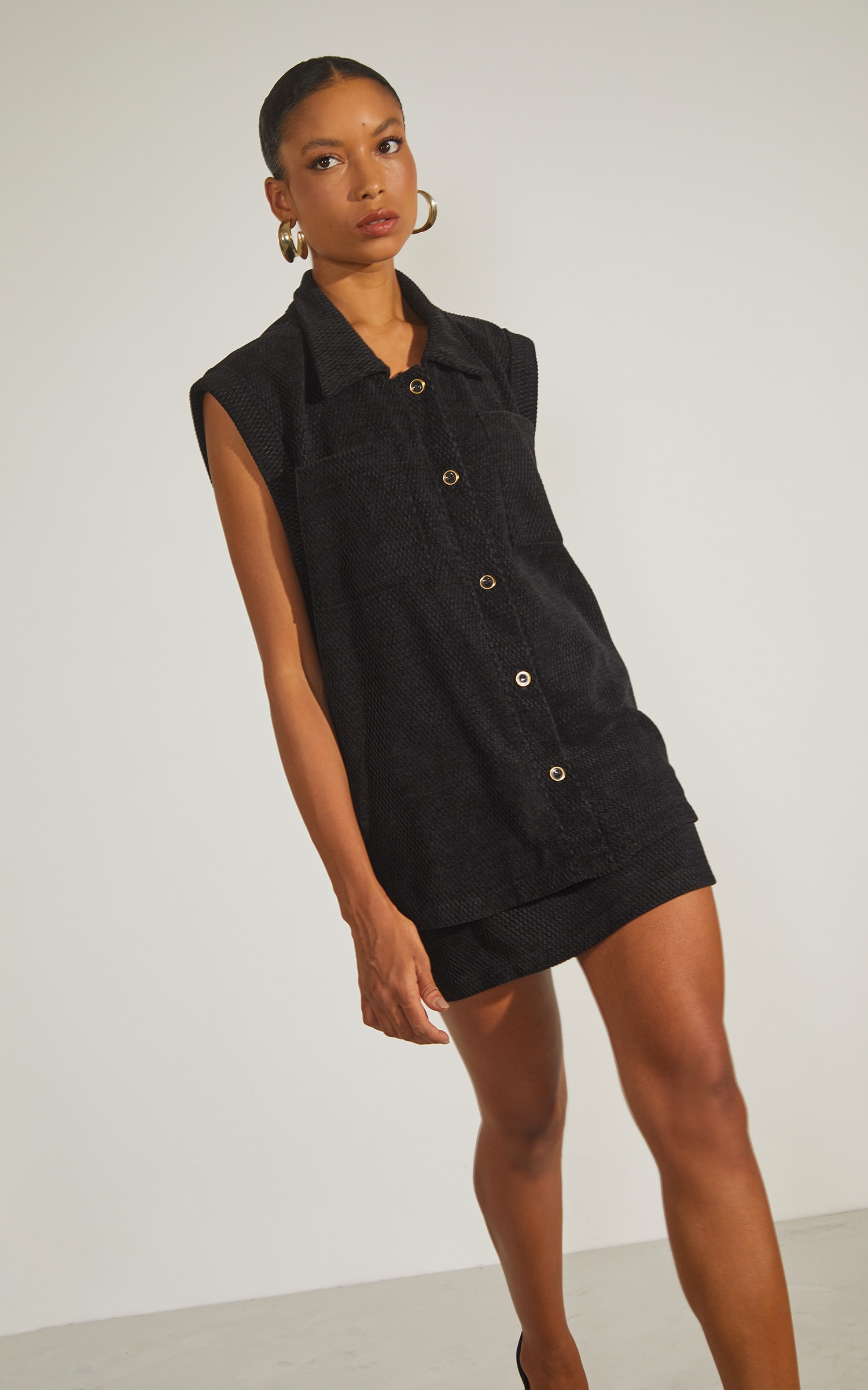 Blusa Chenile Jacquard Preto