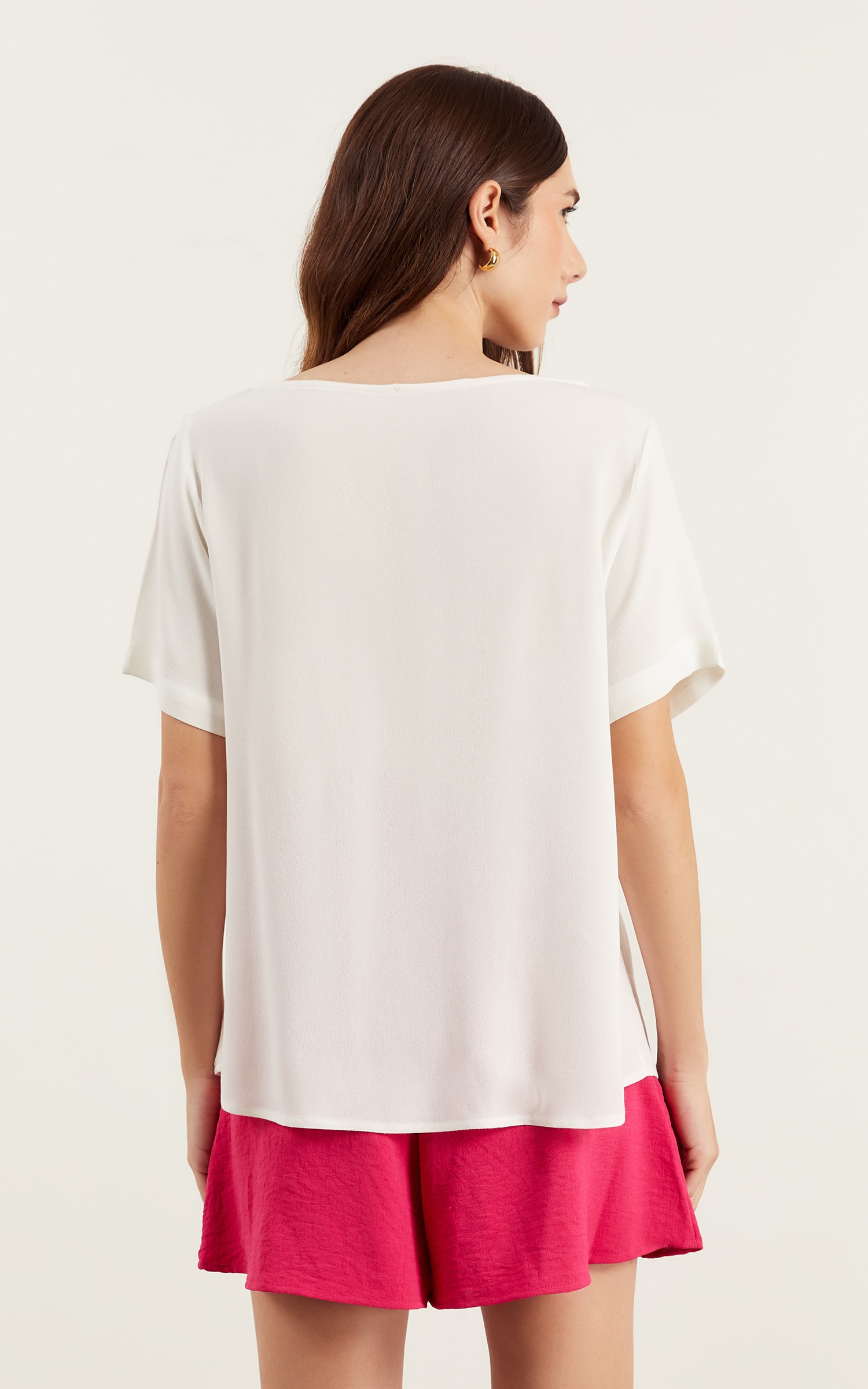 Blusa Com Manga Basic Off White