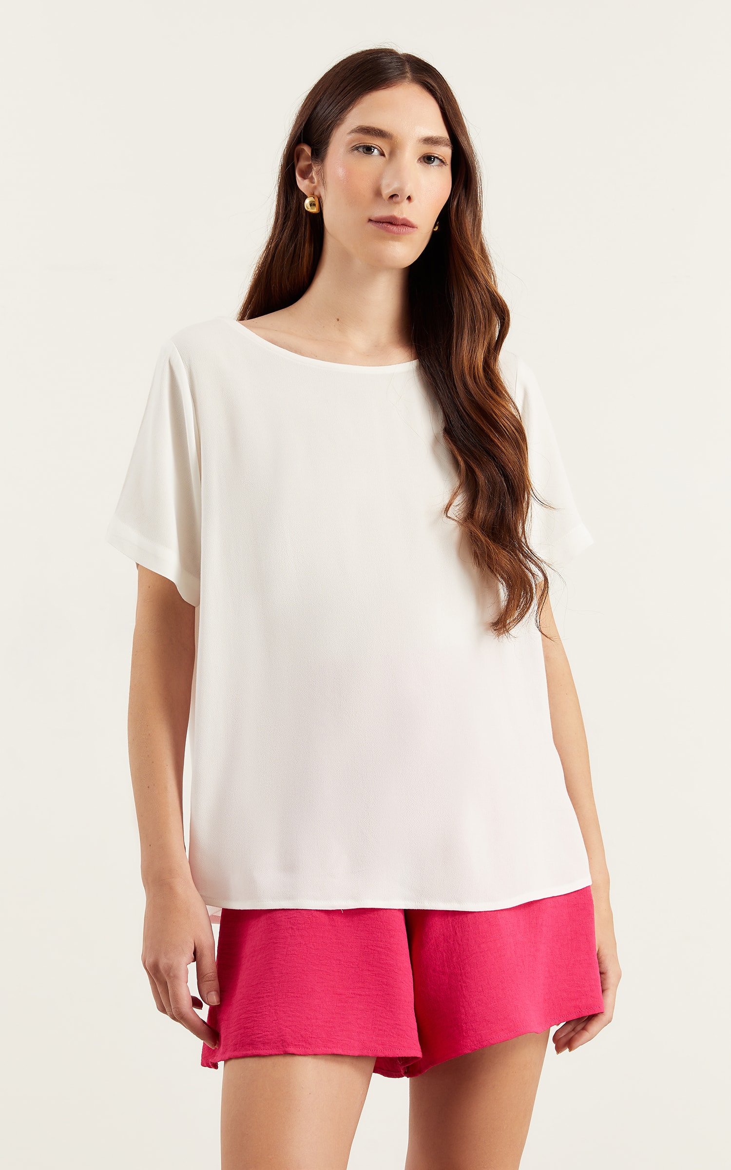 Blusa Com Manga Basic Off White