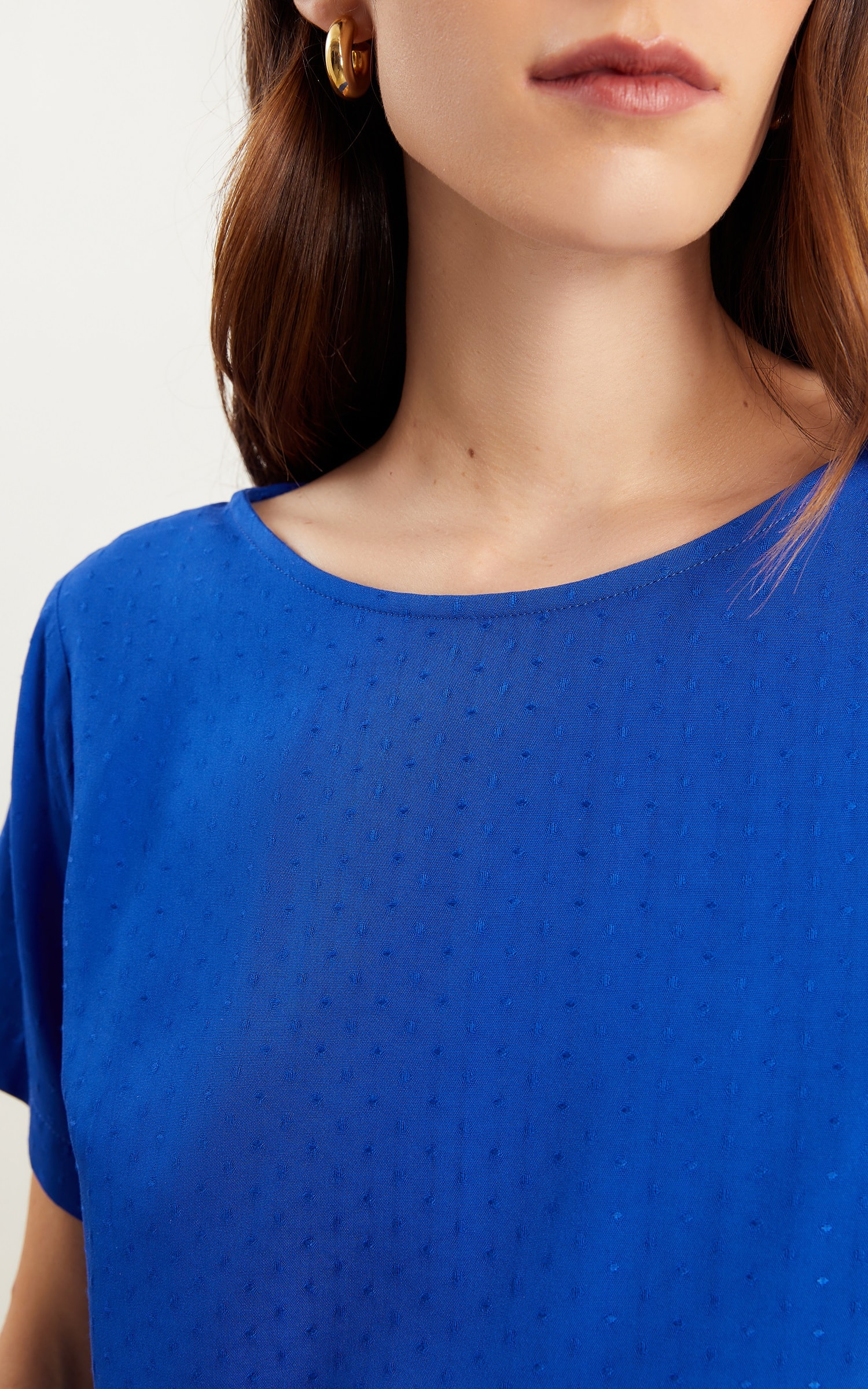 Blusa Com Manga Magnetado Azul Royal