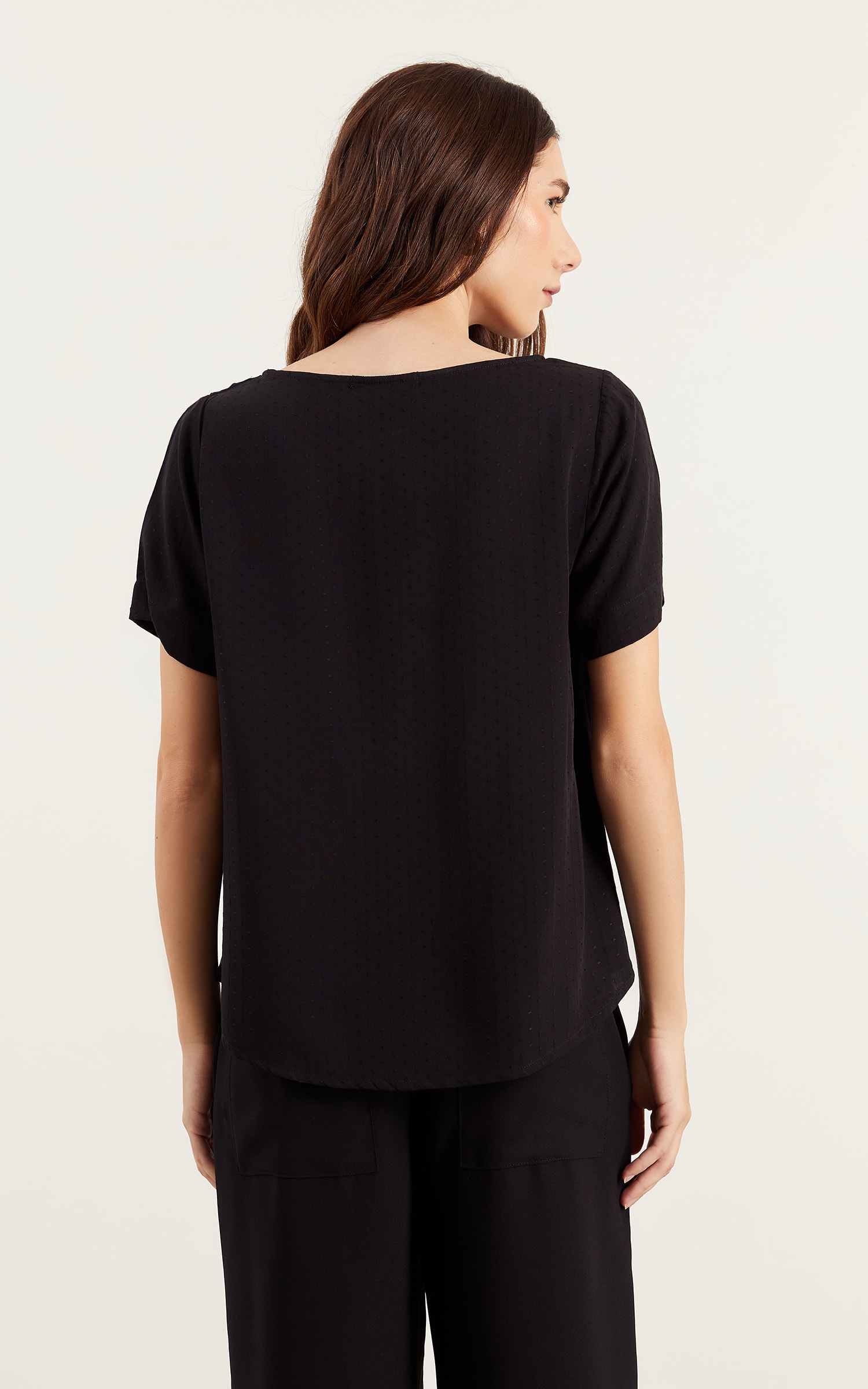 Blusa Com Manga Magnetado Preto