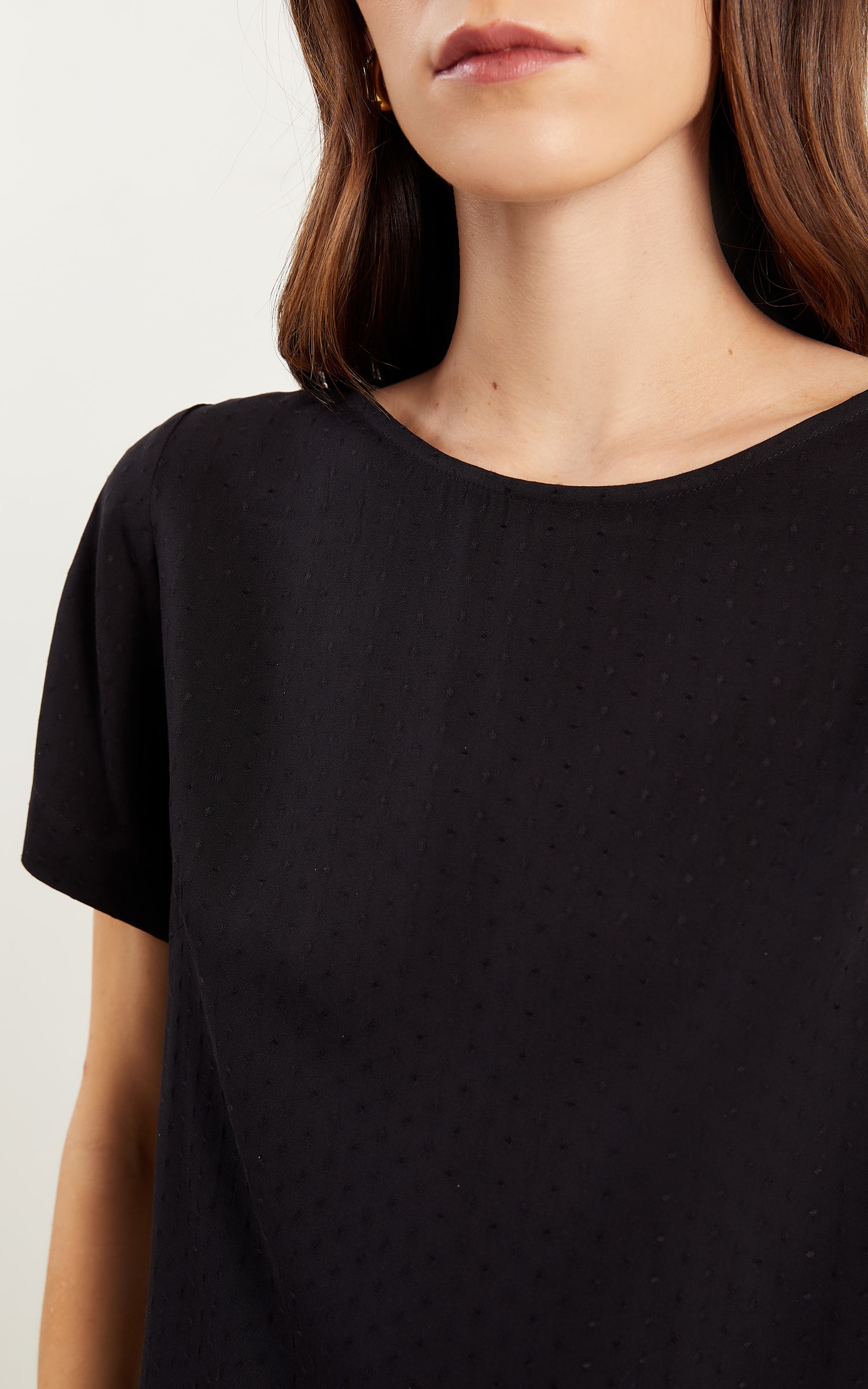 Blusa Com Manga Magnetado Preto