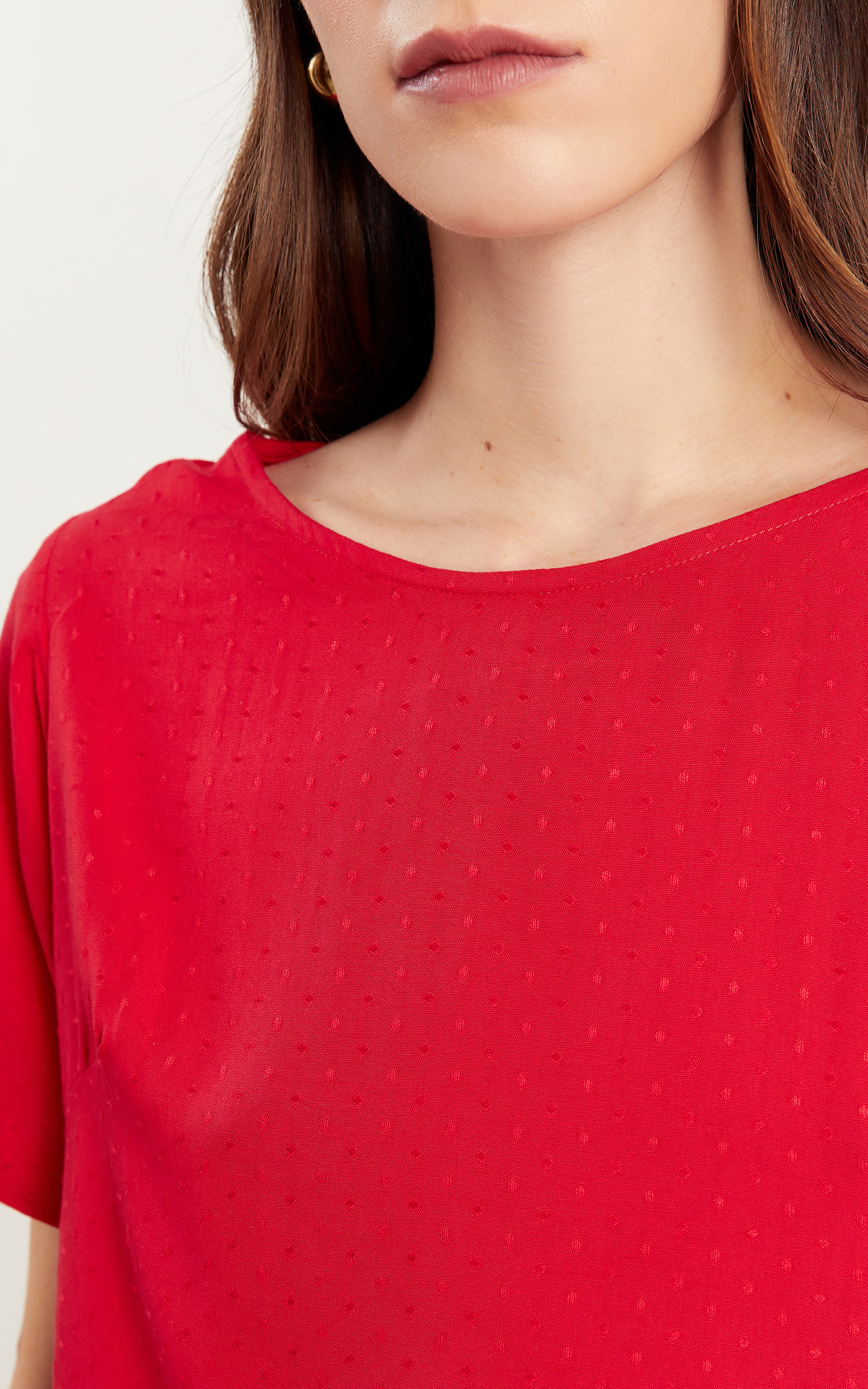 Blusa Com Manga Magnetado Vermelho