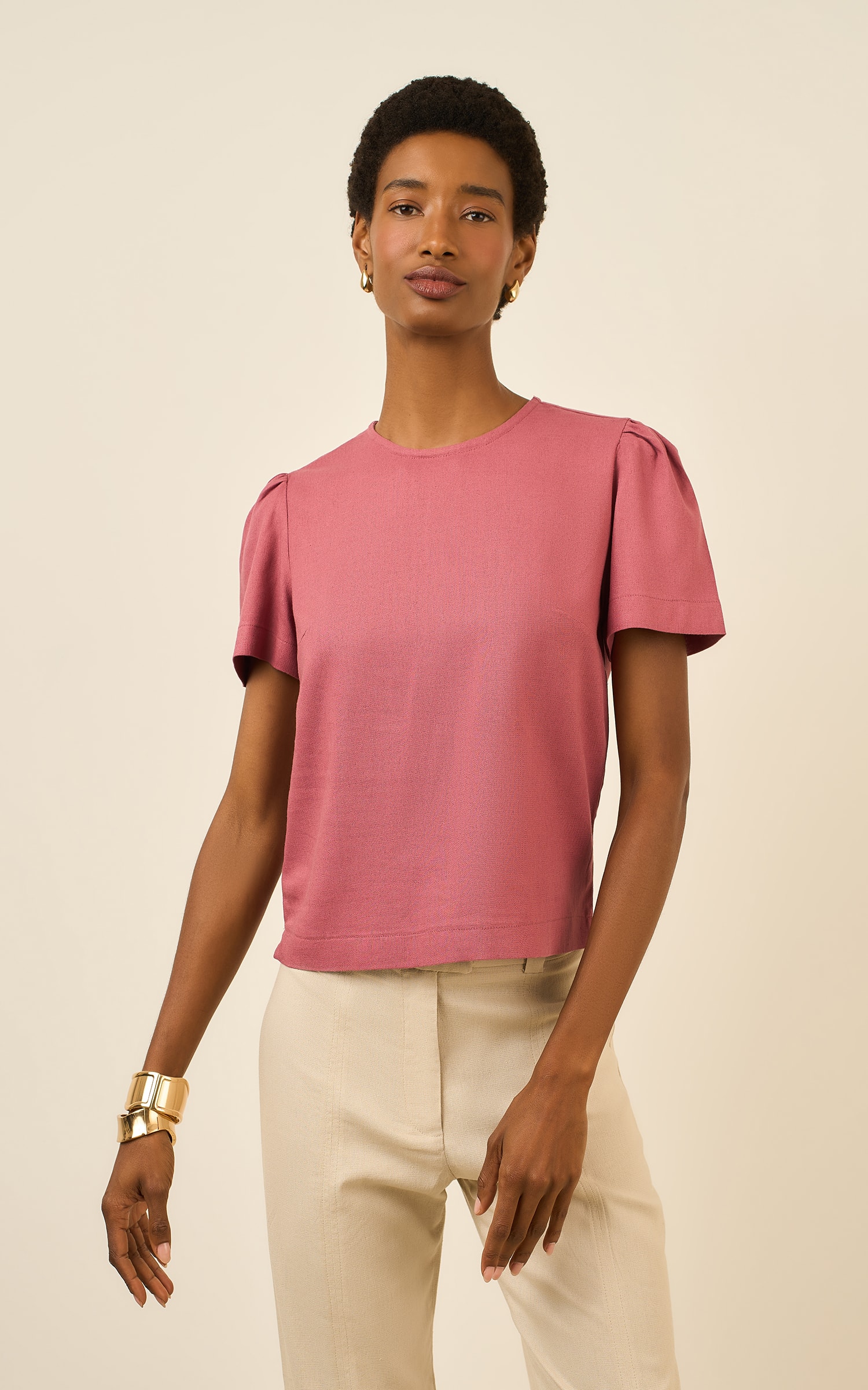 Blusa Com Manga Soft Mauve