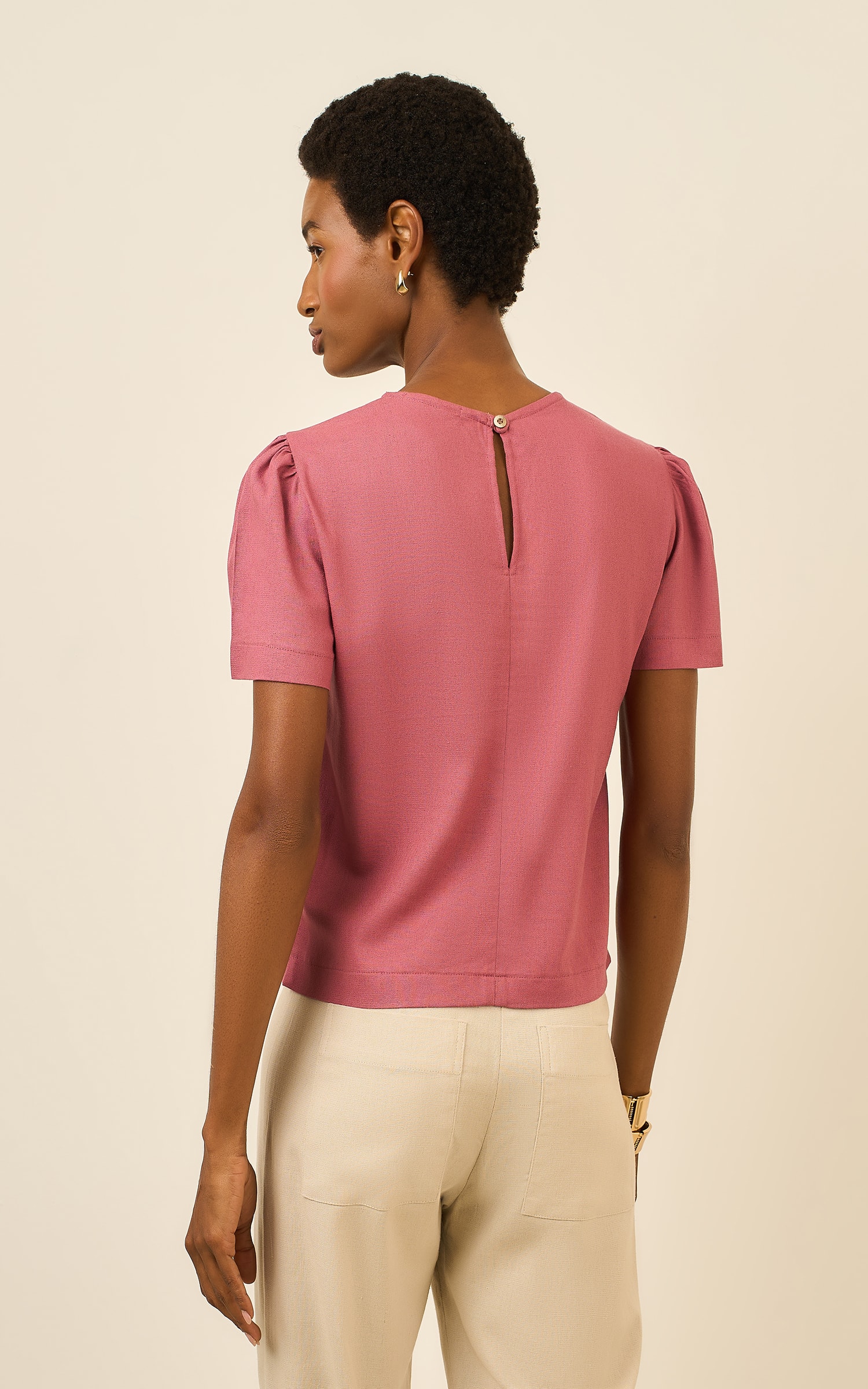 Blusa Com Manga Soft Mauve