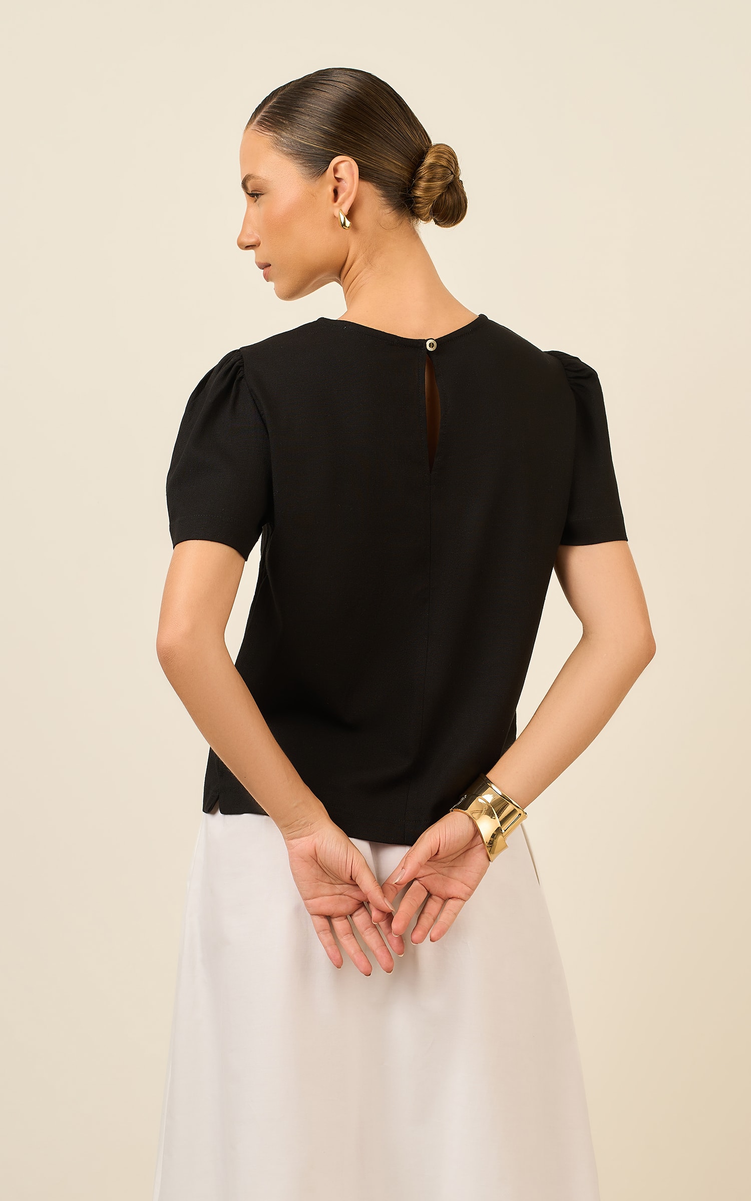 Blusa Com Manga Soft Preto
