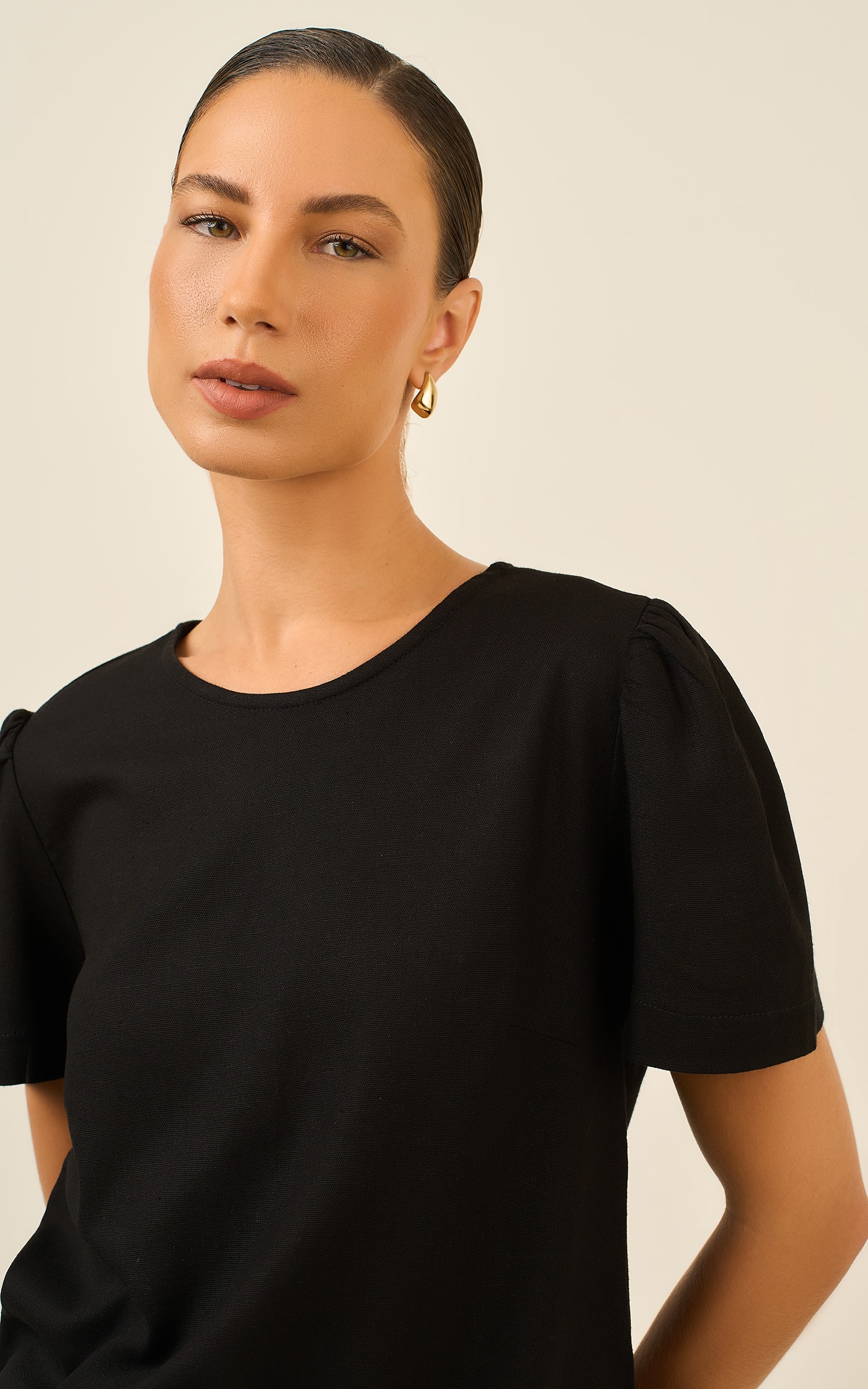 Blusa Com Manga Soft Preto