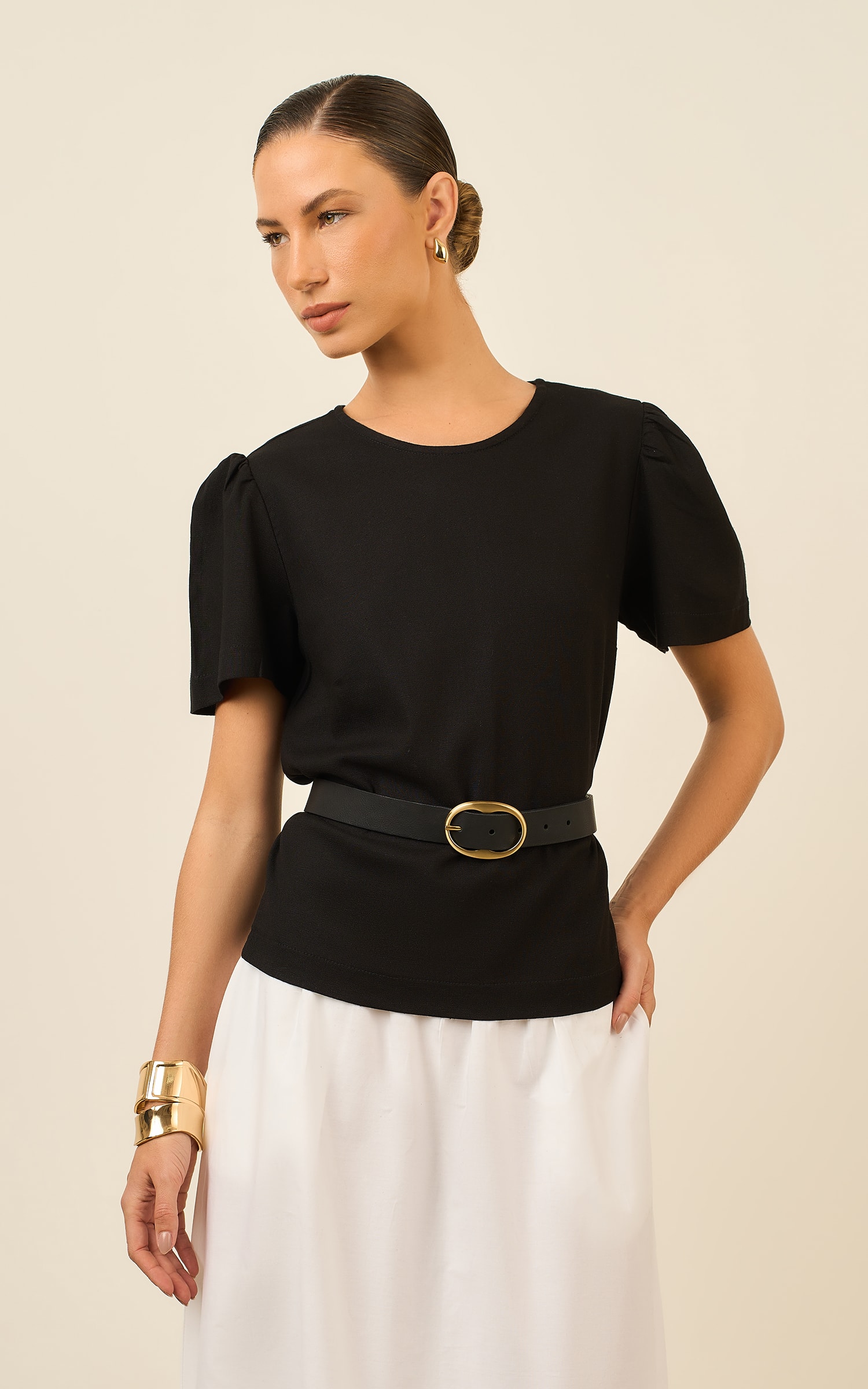 Blusa Com Manga Soft Preto