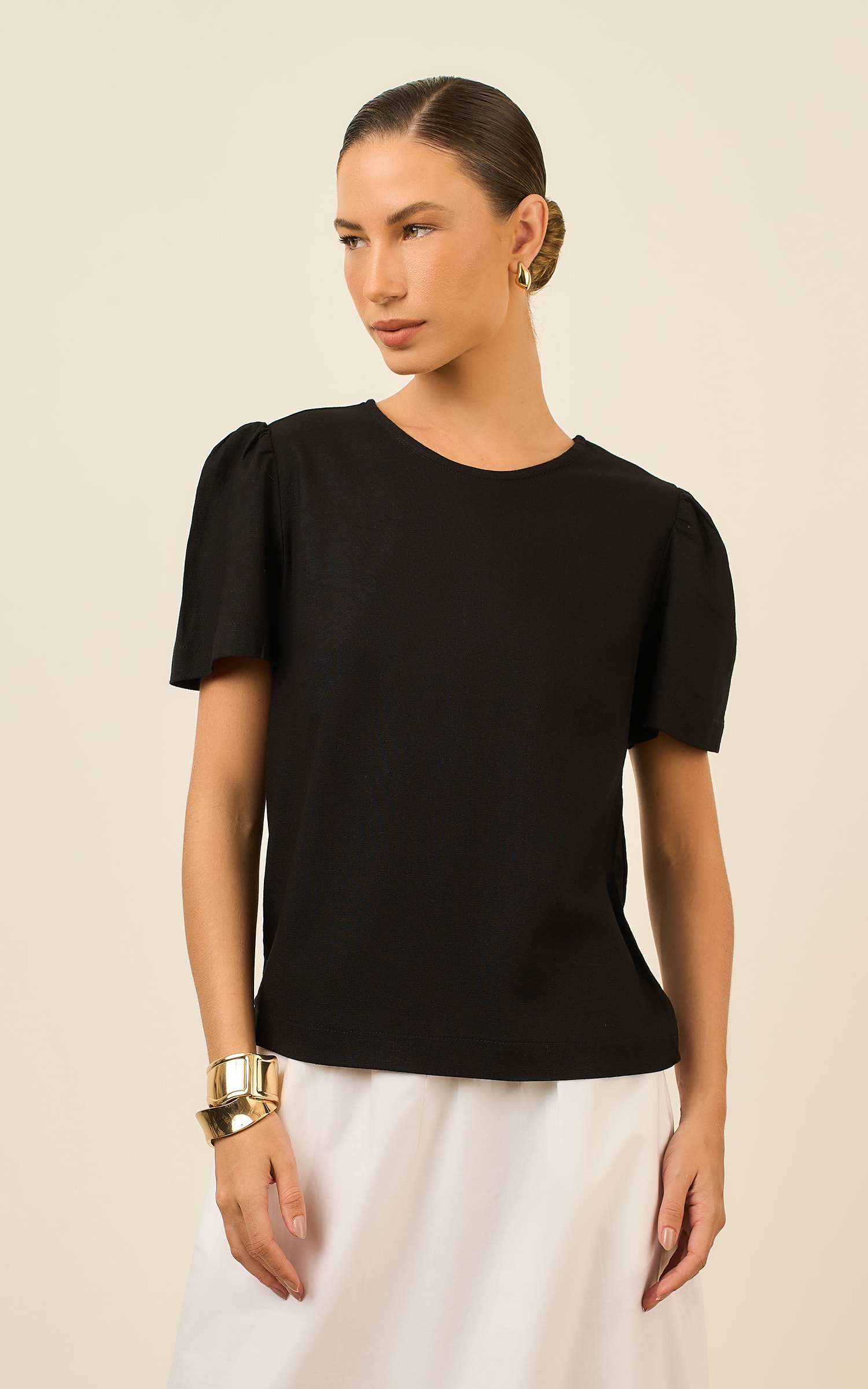 Blusa Com Manga Soft Preto