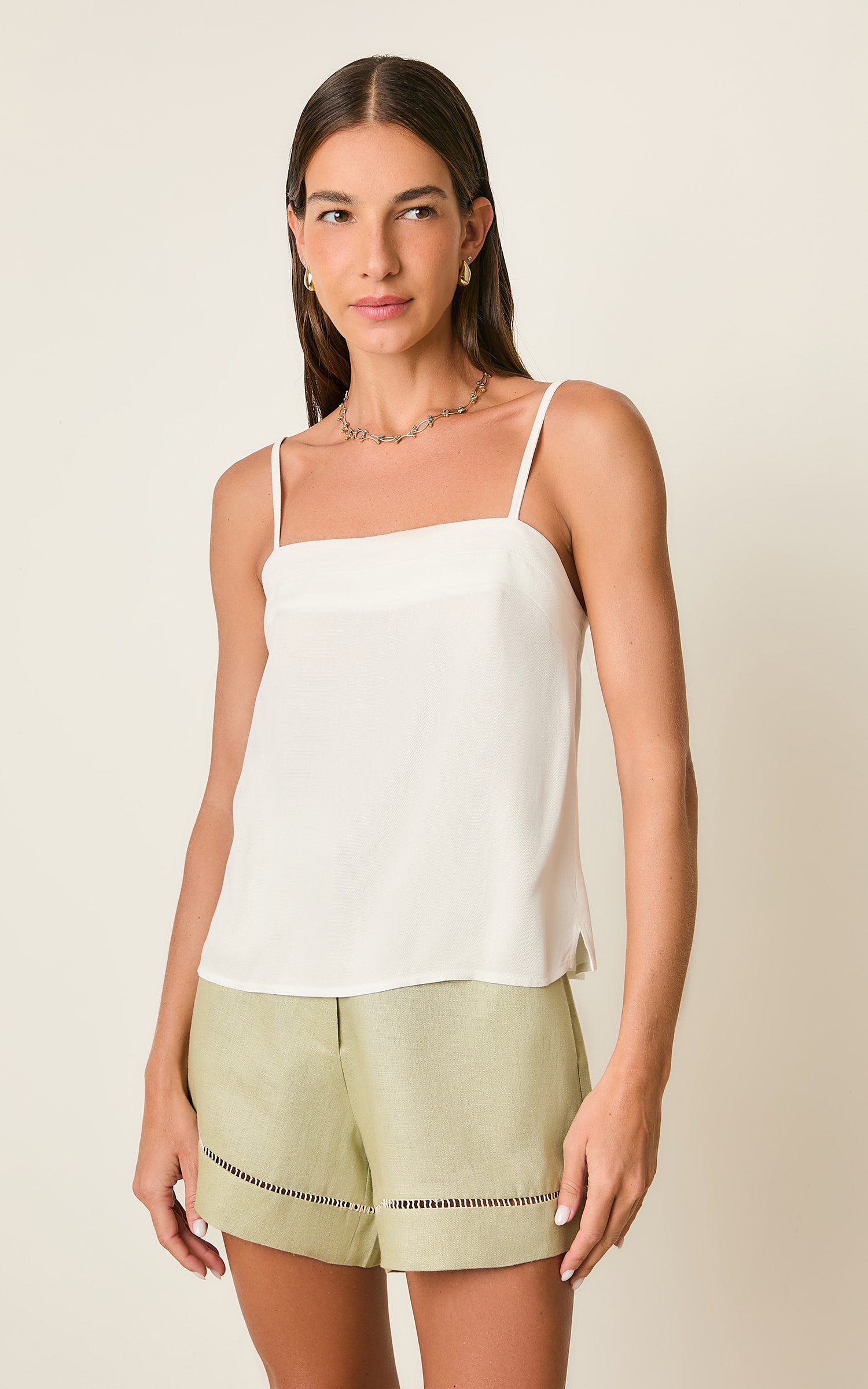 Blusa Com Pala Costas Off White