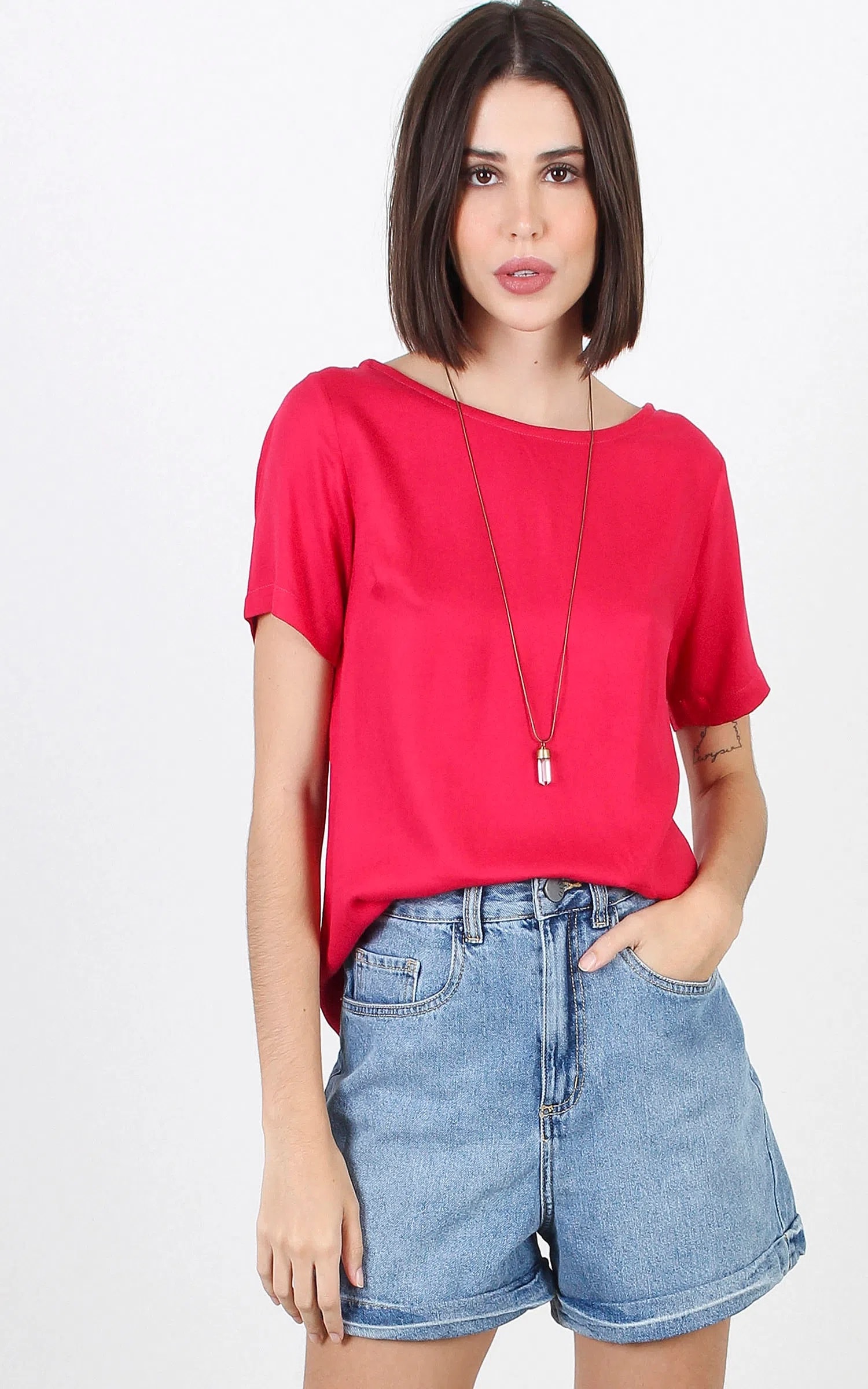 Blusa Cool Crepe Vermelho