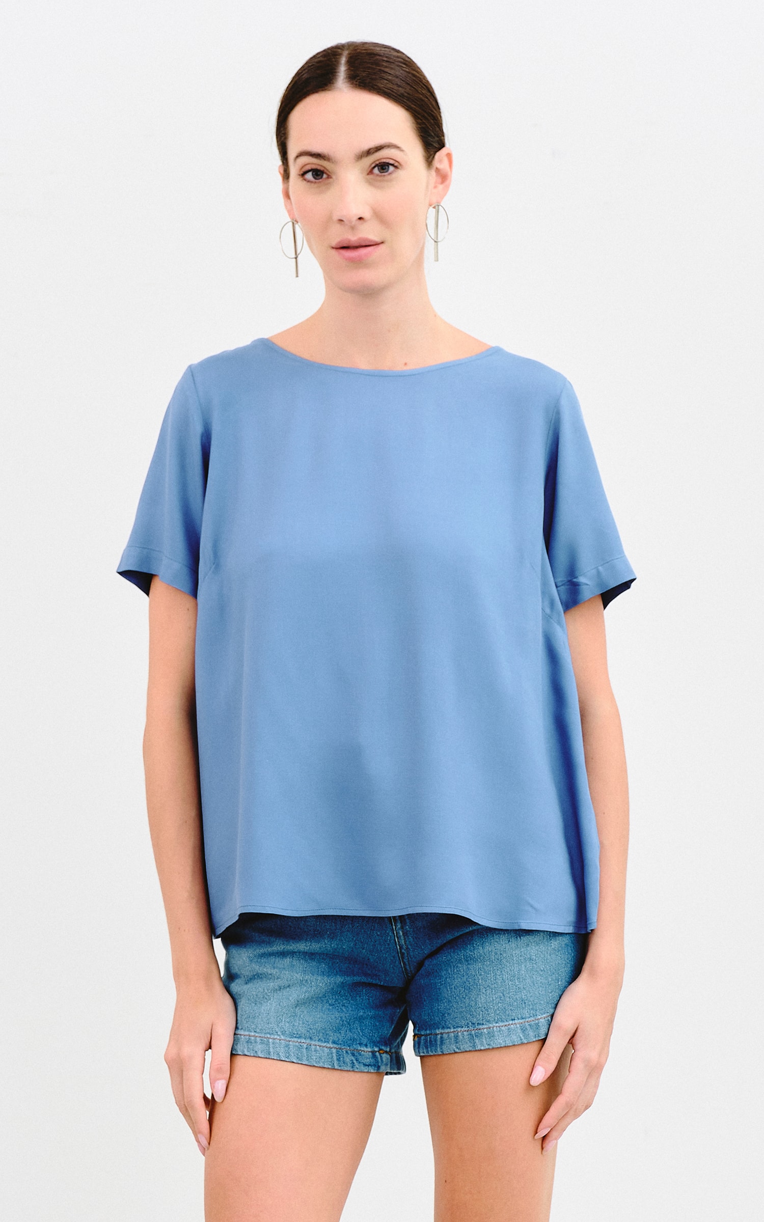Blusa Cool Folk Azul Claro