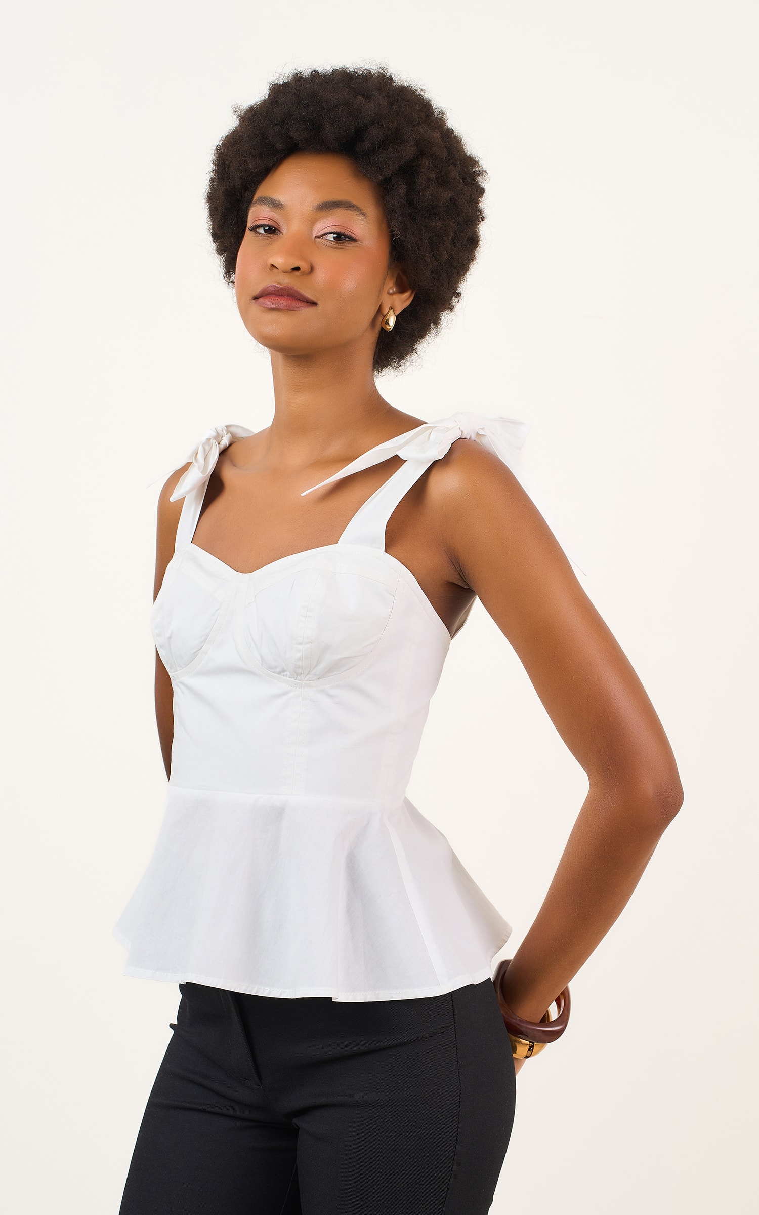 Blusa Corset Amarracao Off White