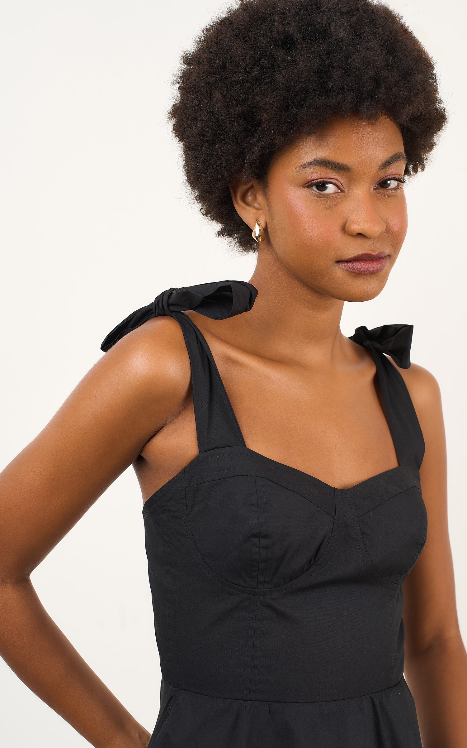 Blusa Corset Amarracao Preto