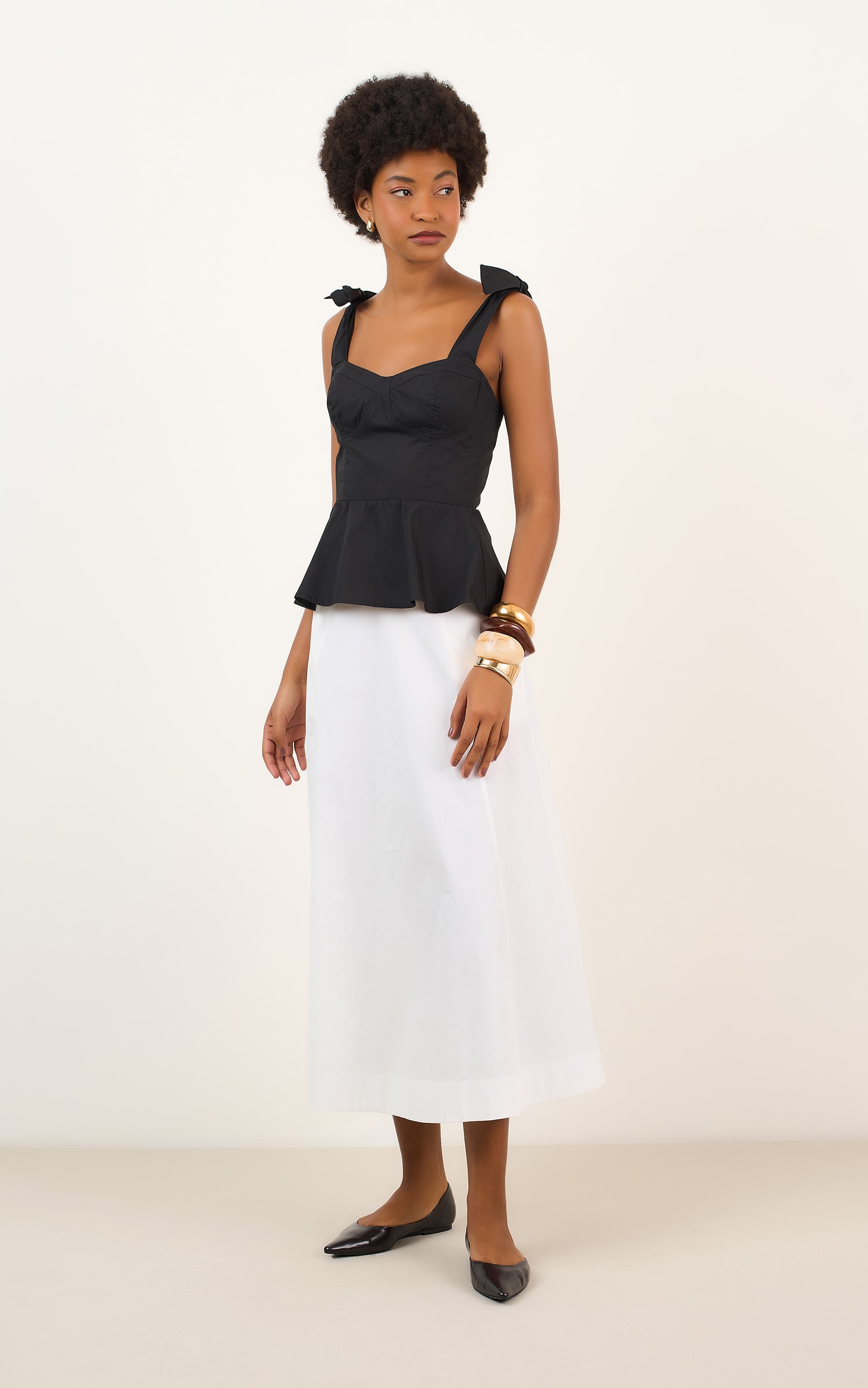 Blusa Corset Amarracao Preto