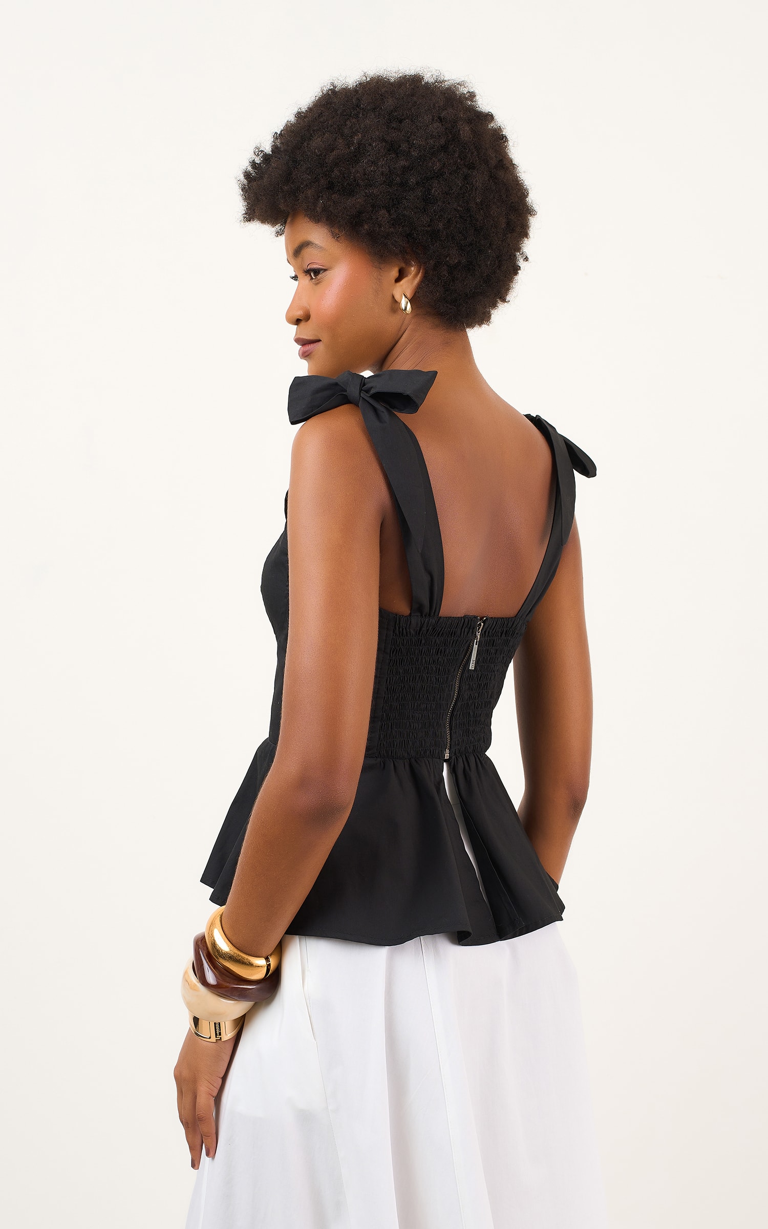 Blusa Corset Amarracao Preto