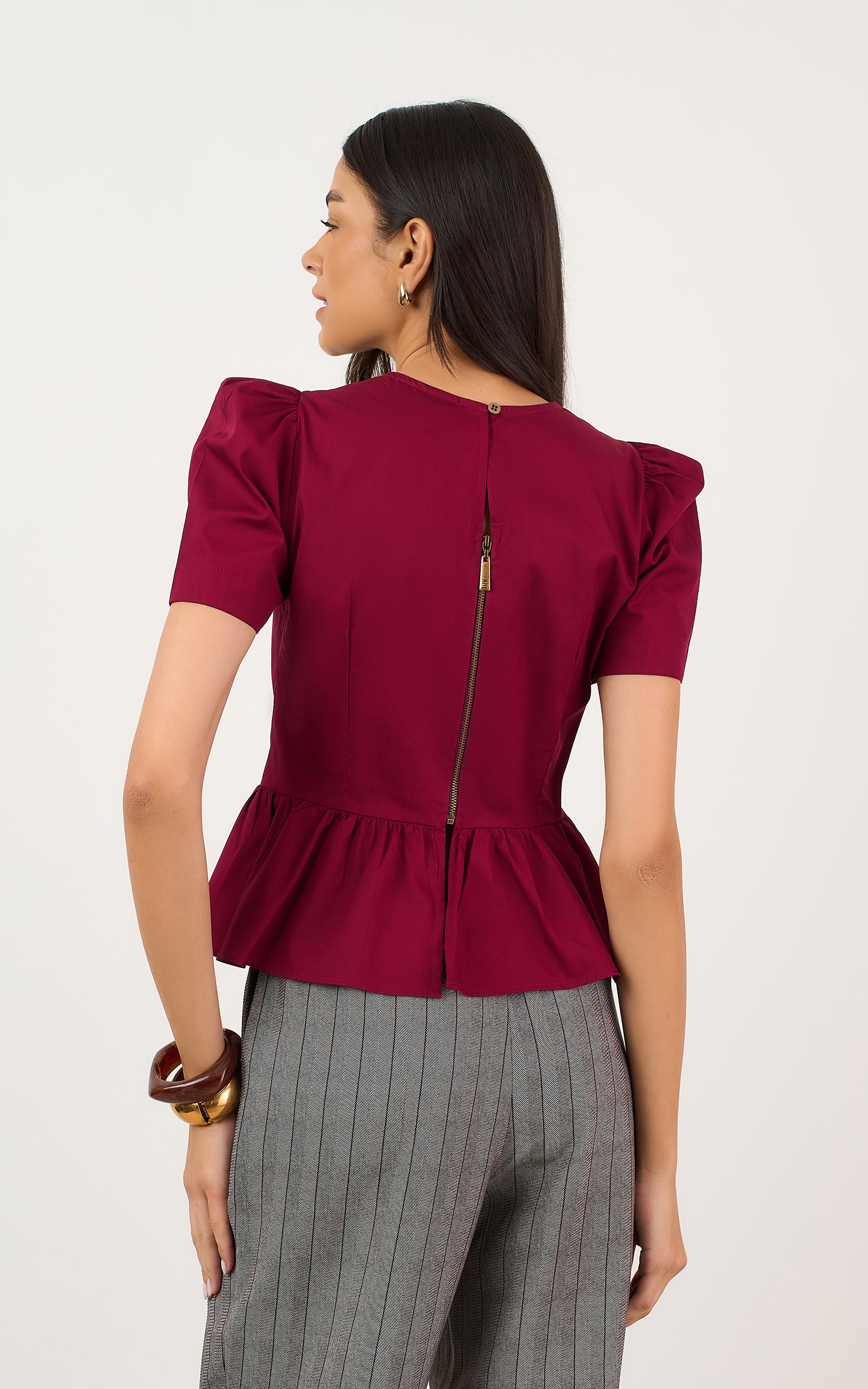 Blusa Crema Burgundy