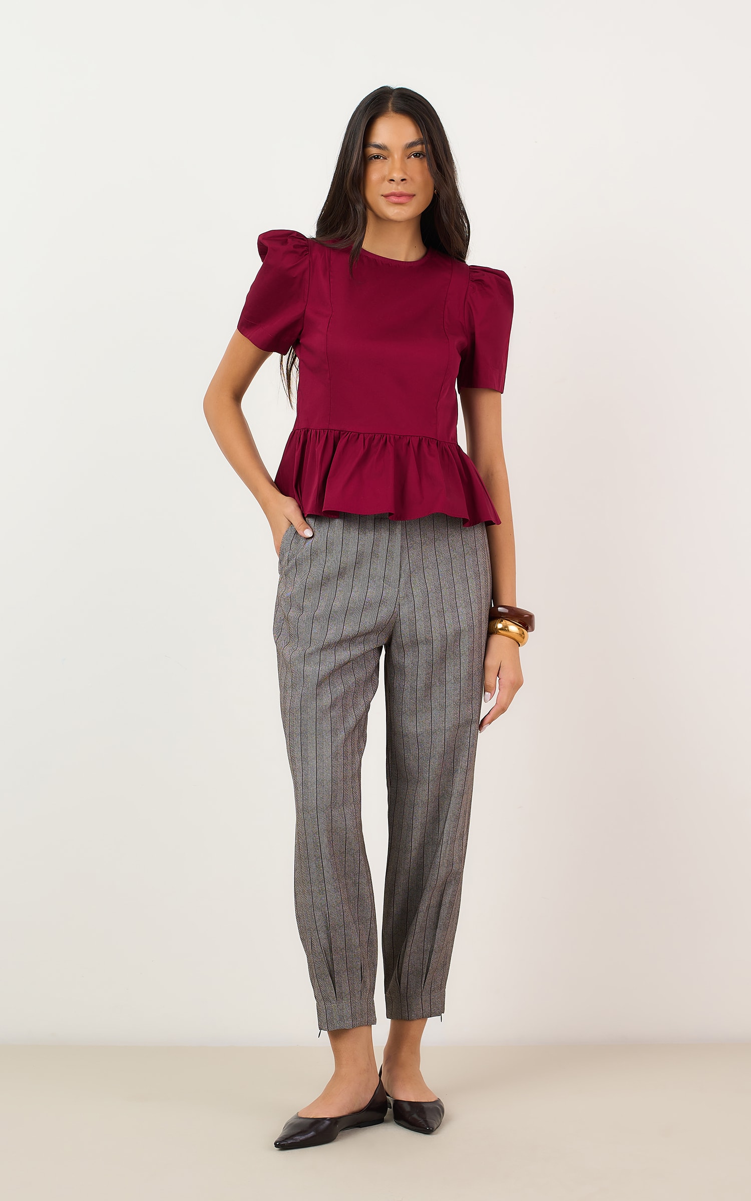 Blusa Crema Burgundy