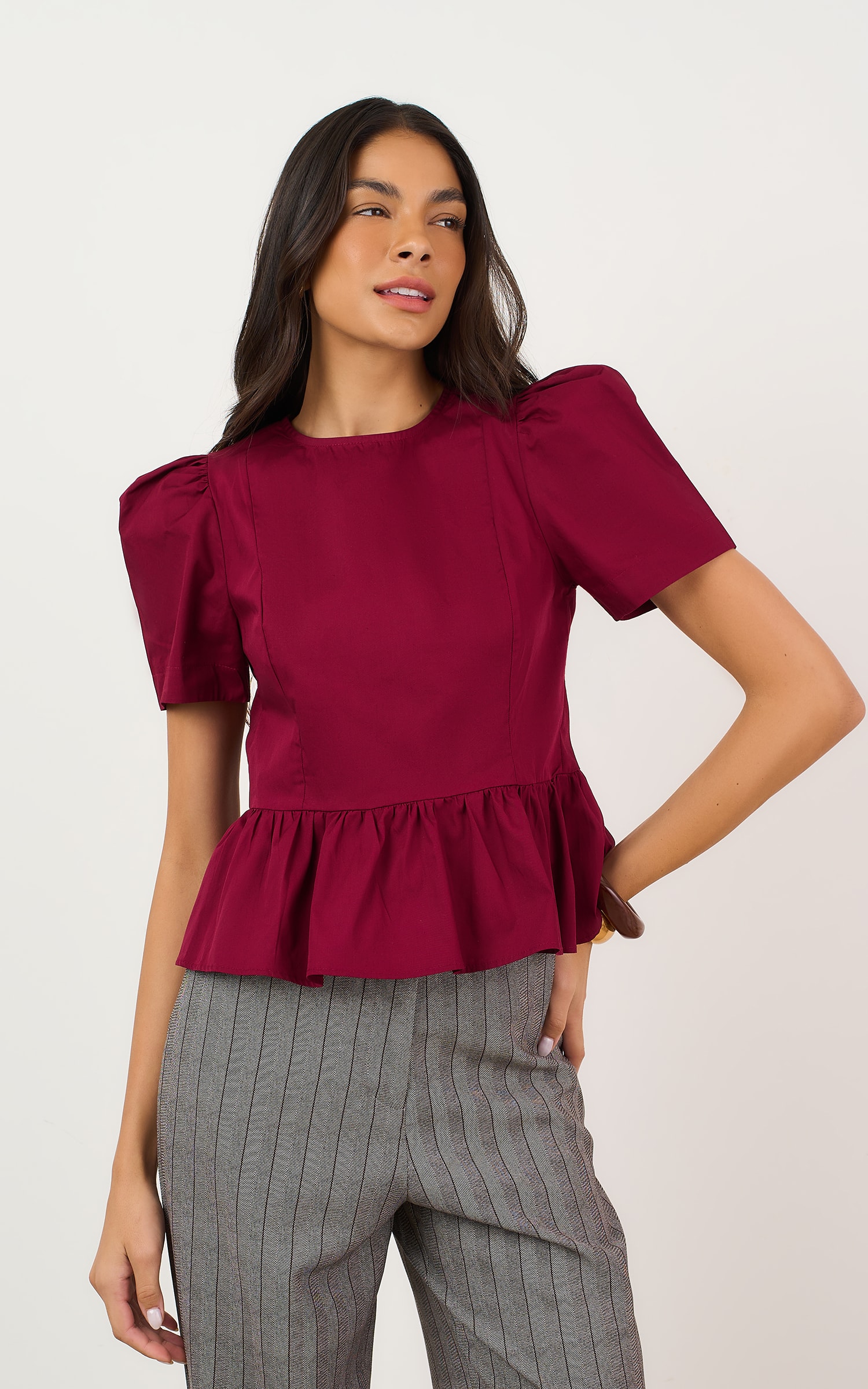 Blusa Crema Burgundy