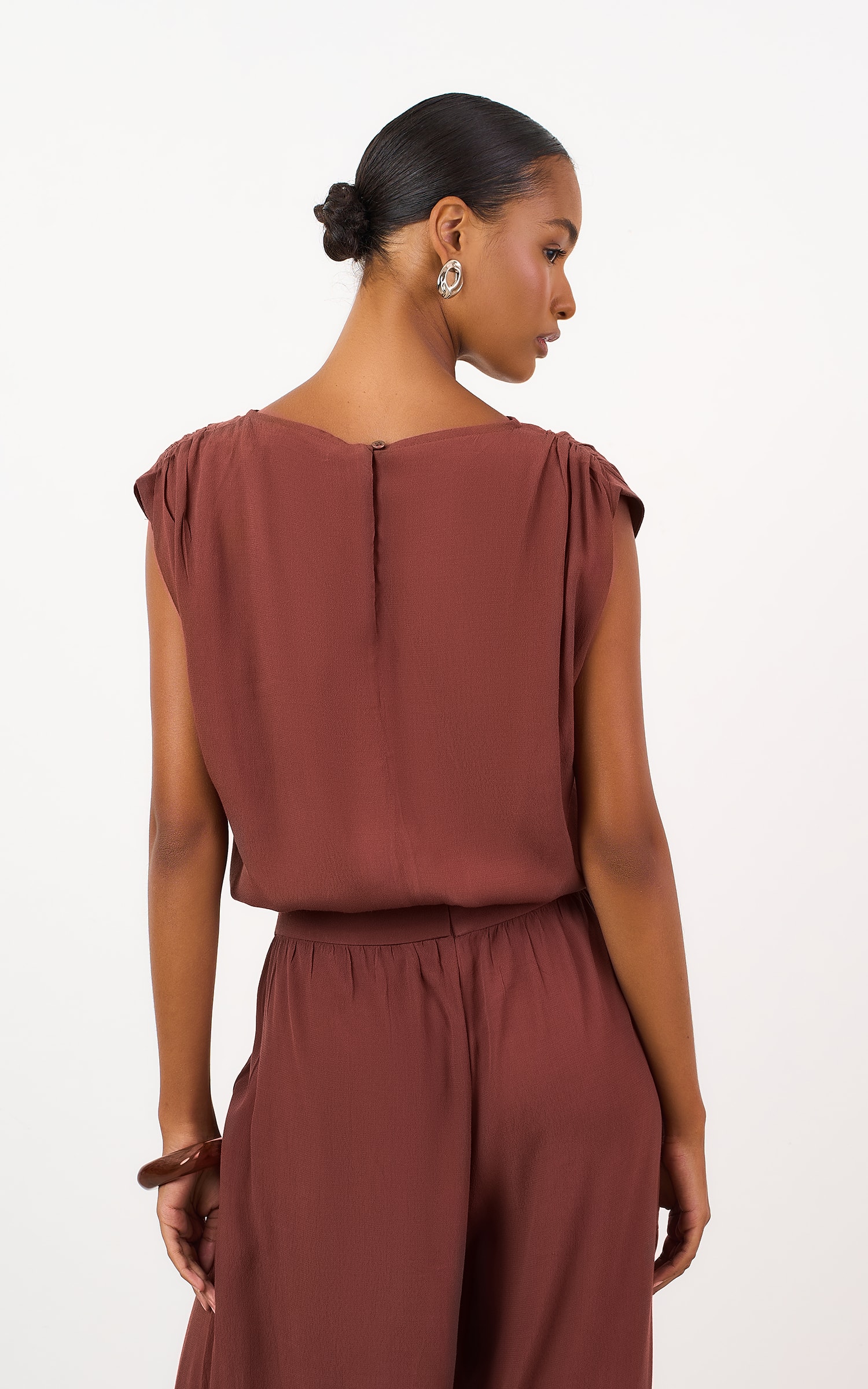 Blusa Cropped Glace Chocolate