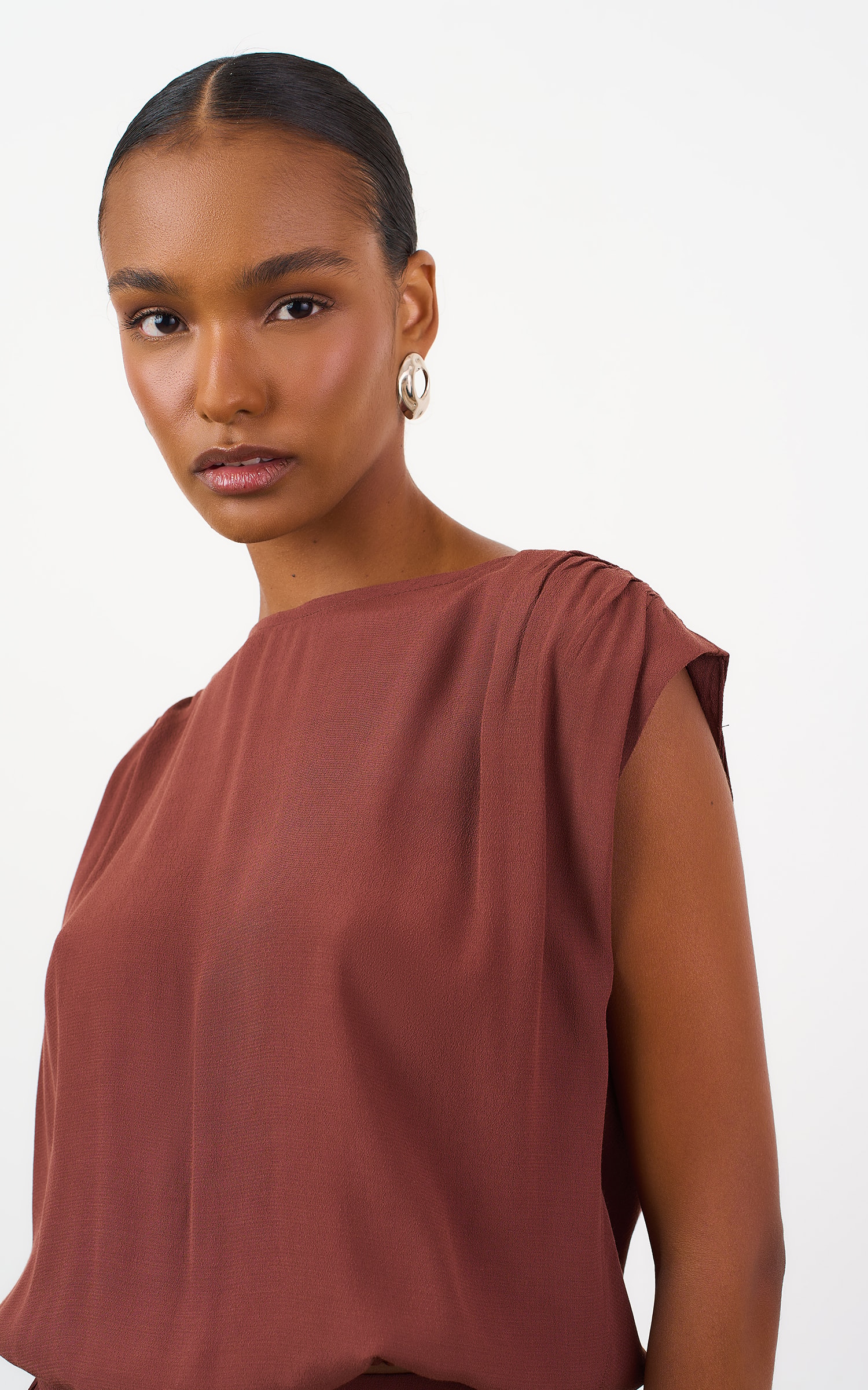 Blusa Cropped Glace Chocolate