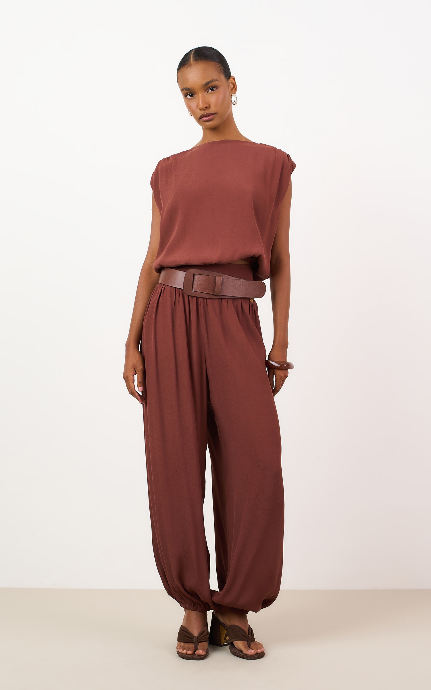 Blusa Cropped Glace Chocolate