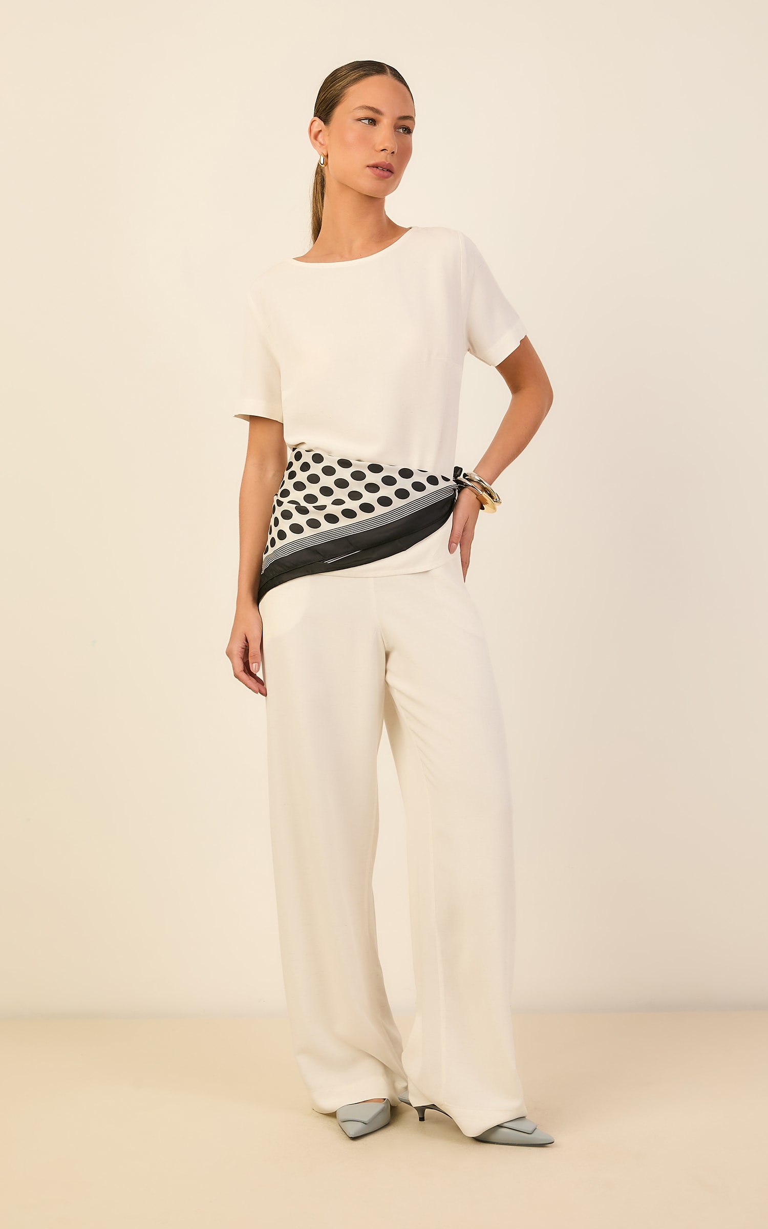 Blusa Decote Canoa Color Natural