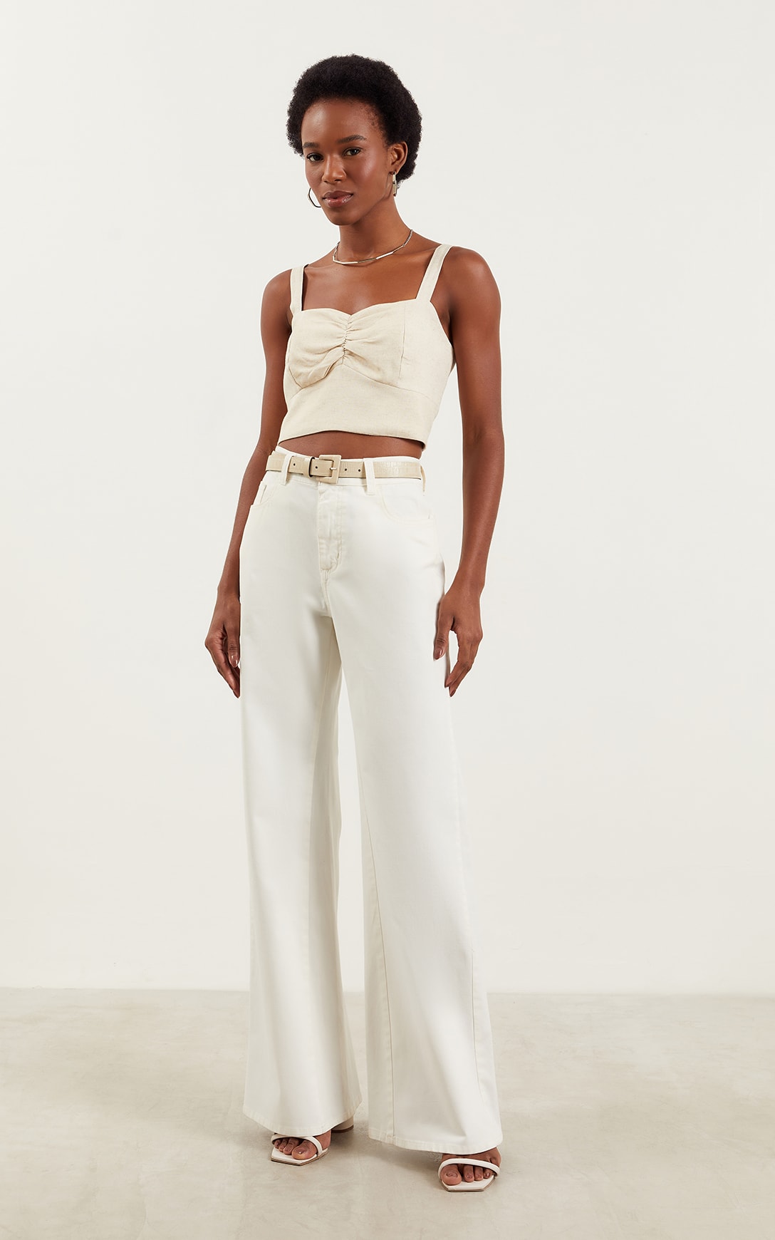 Blusa Decote Franzido Santorini Natural