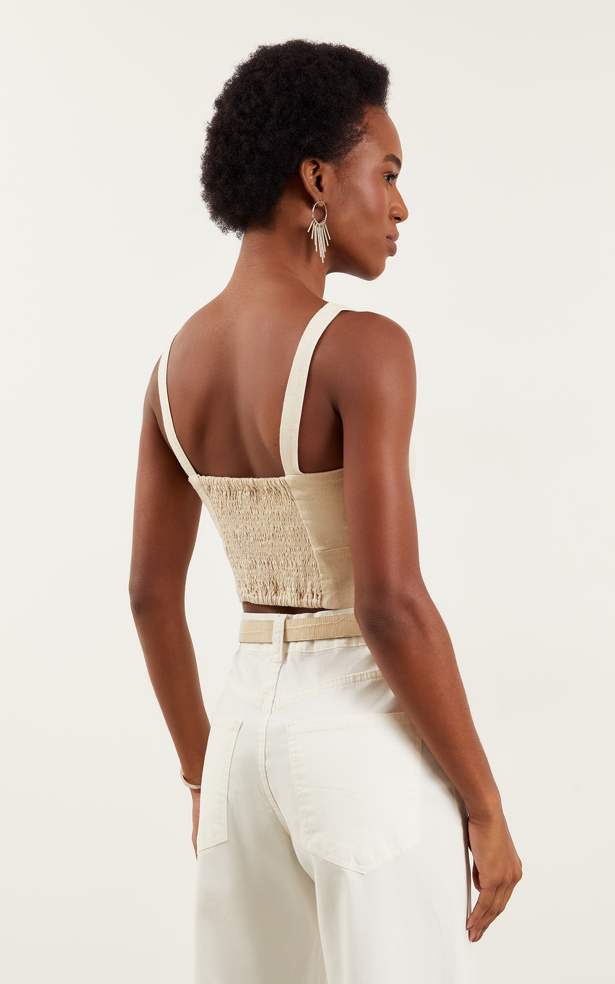 Blusa Decote Franzido Santorini Natural