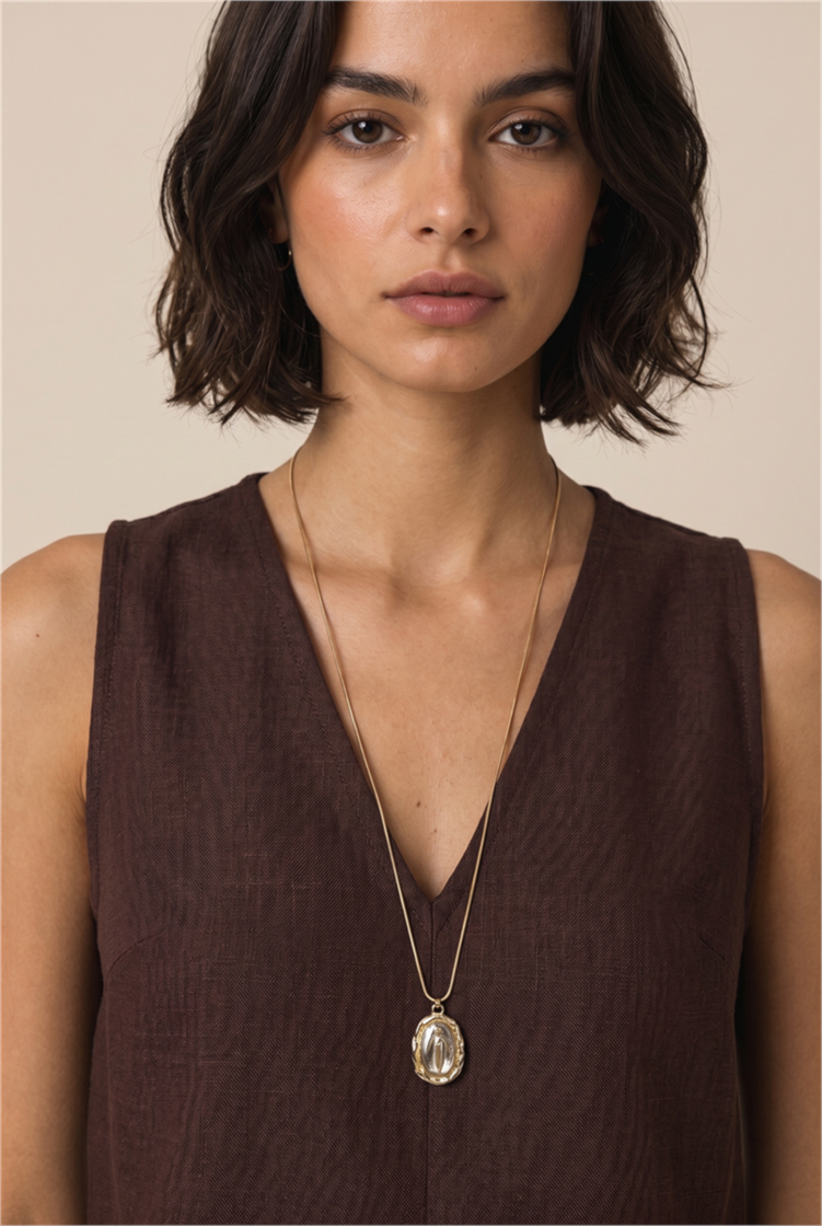 Blusa Decote v Deep Chocolate