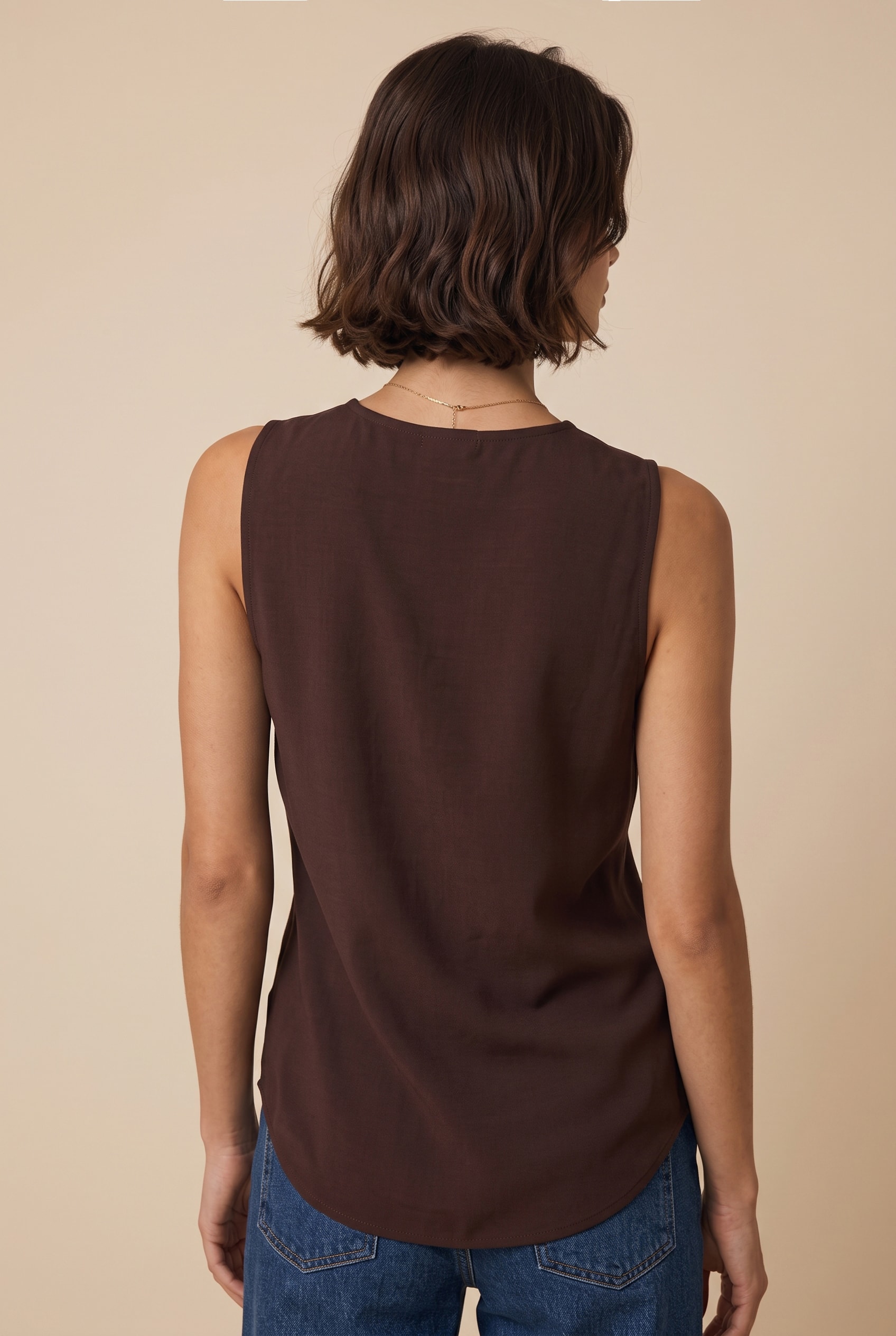 Blusa Decote v Deep Chocolate