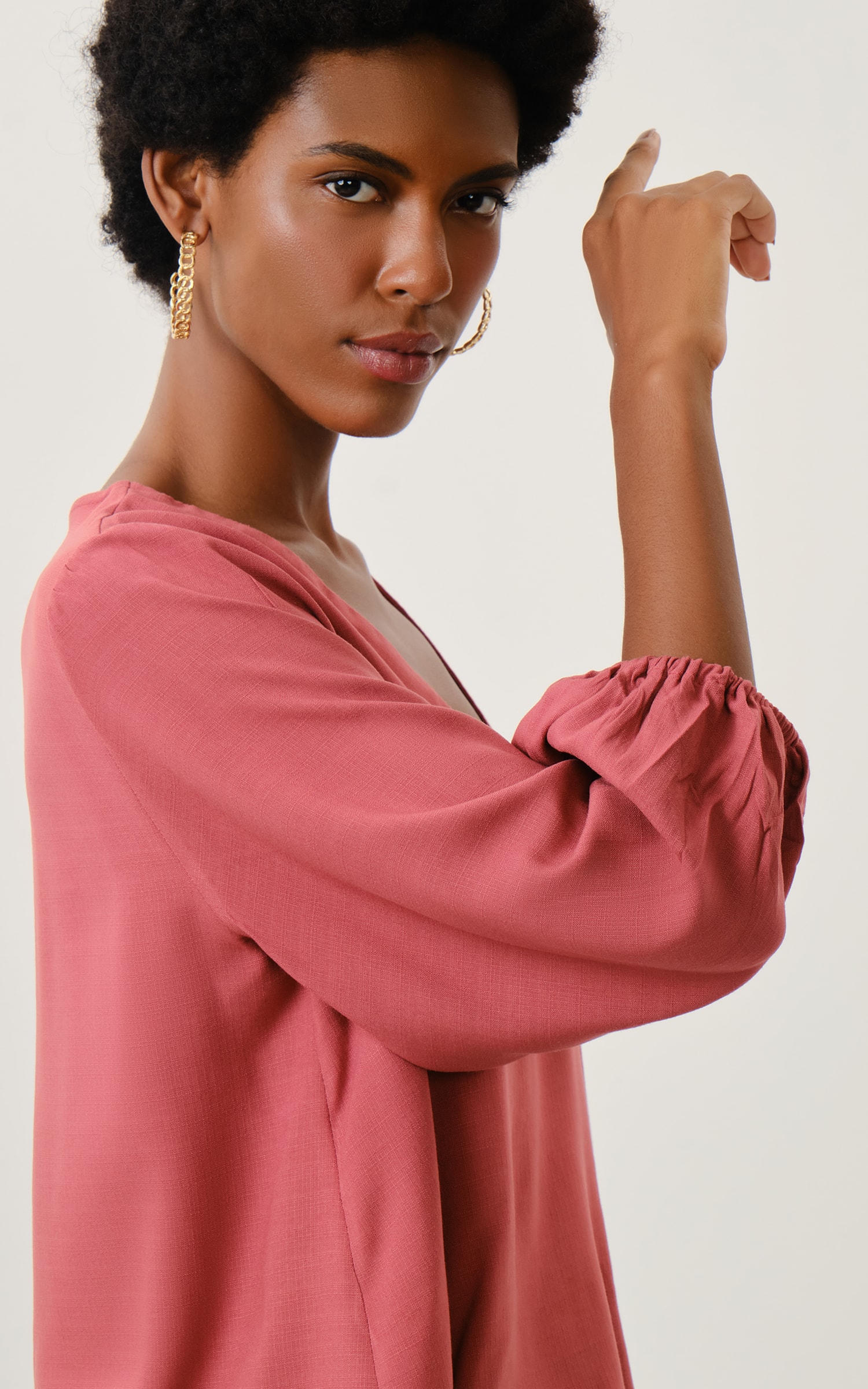 Blusa Decote v Nepal Mauve