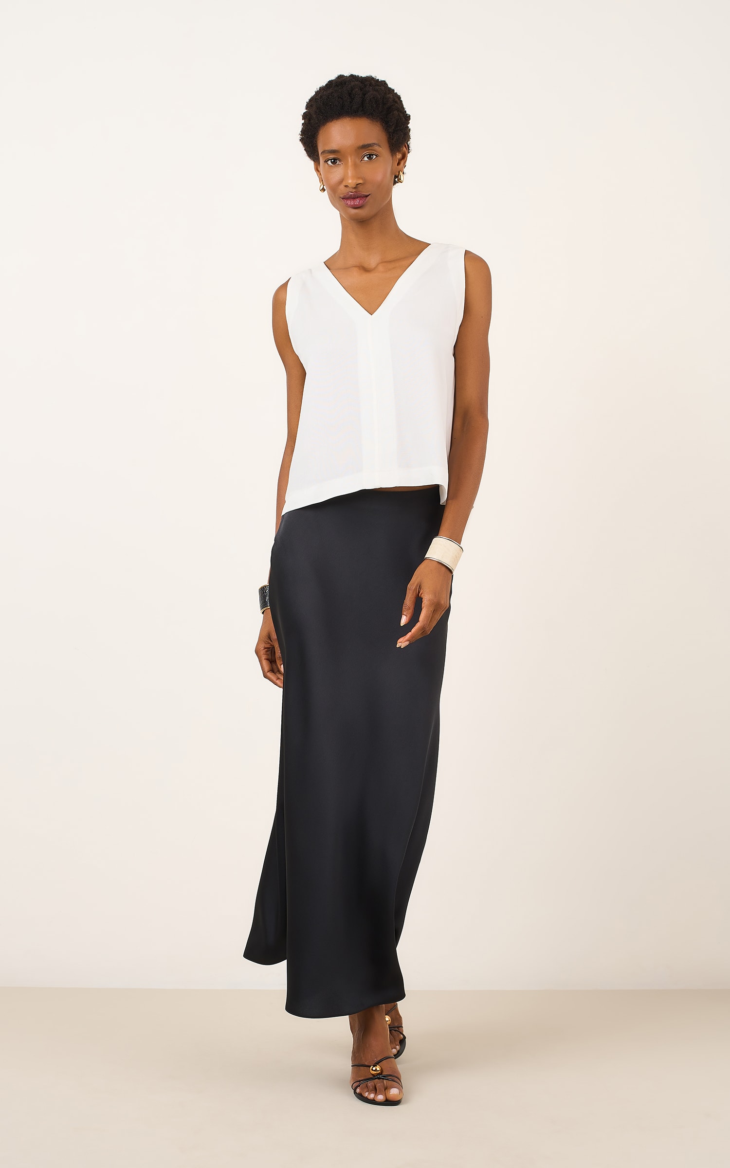 Blusa Decote v Textura Off White