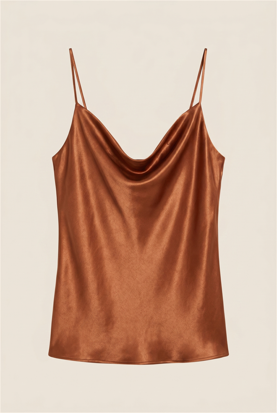 Blusa Degage Satin Caramelo