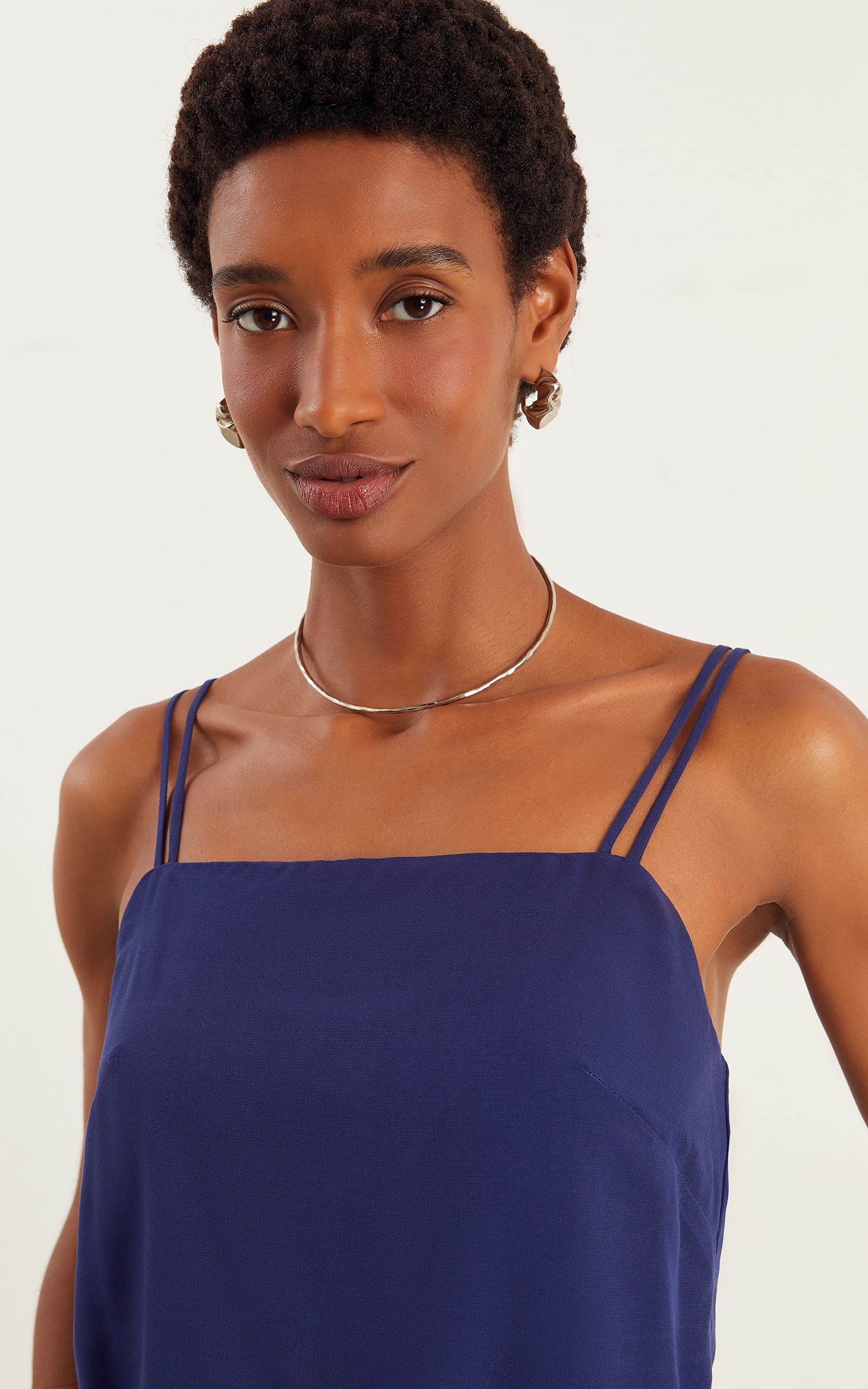 Blusa Detalhe Alça Holiday Marinho