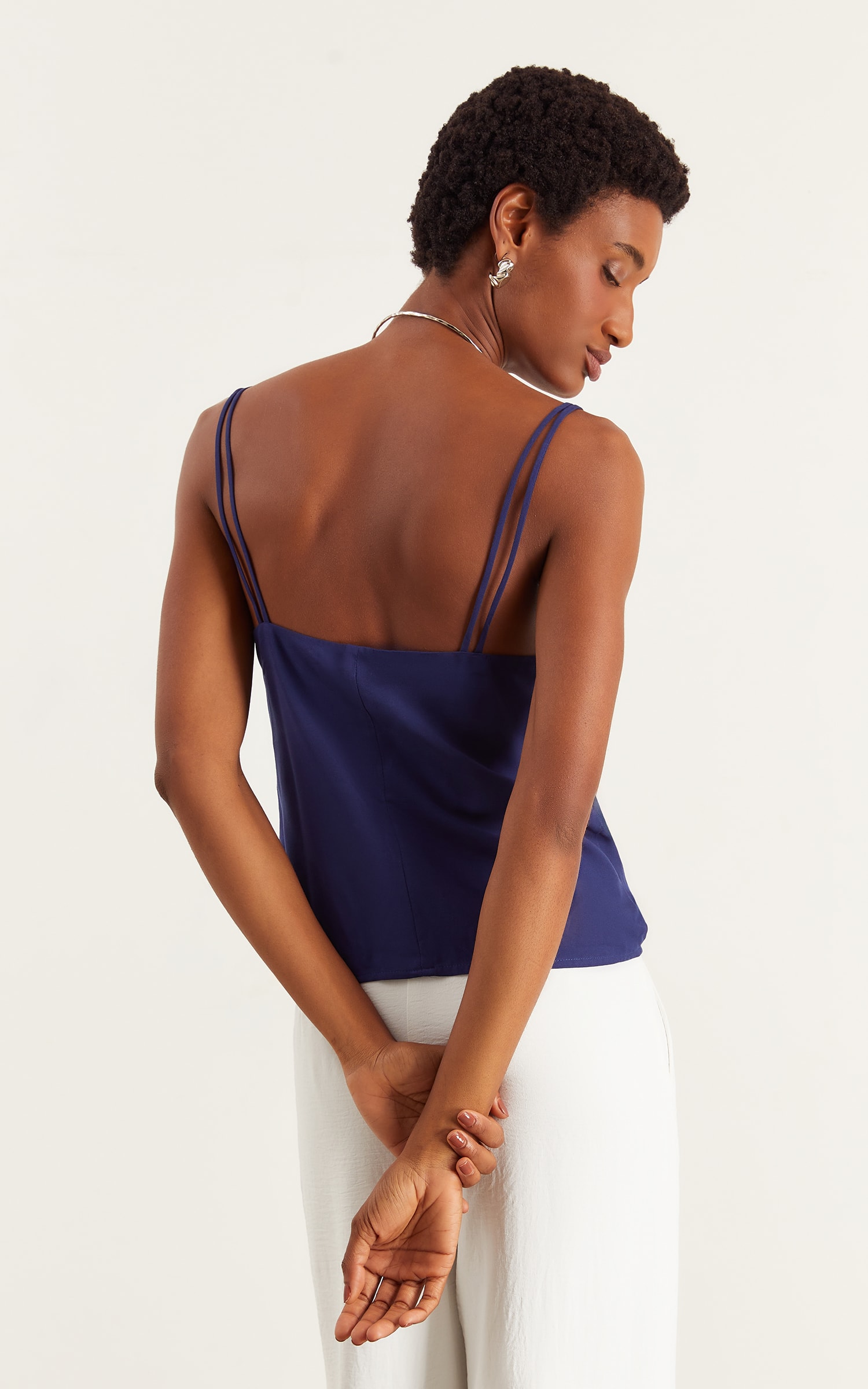 Blusa Detalhe Alça Holiday Marinho