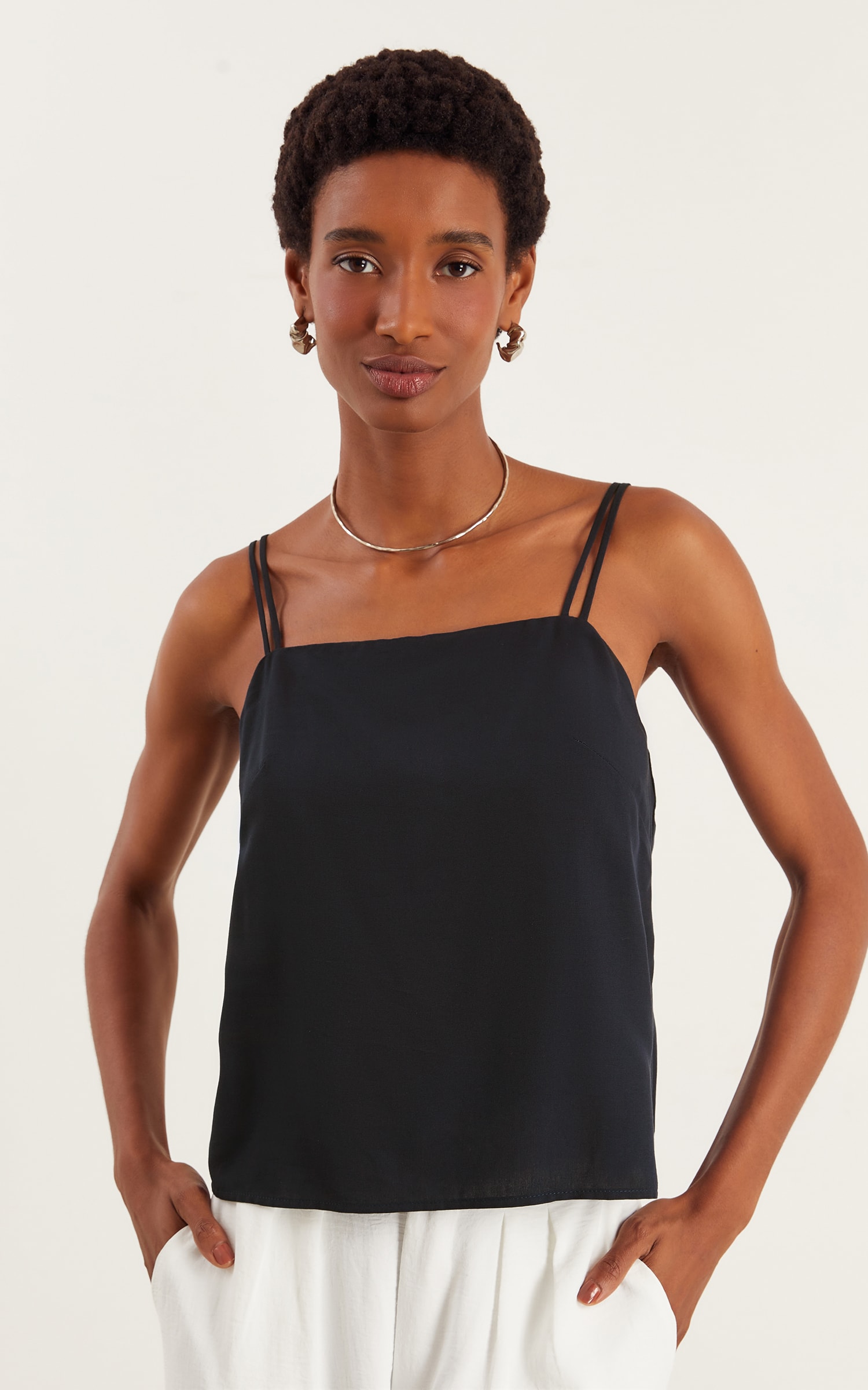 Blusa Detalhe Alça Holiday Preto
