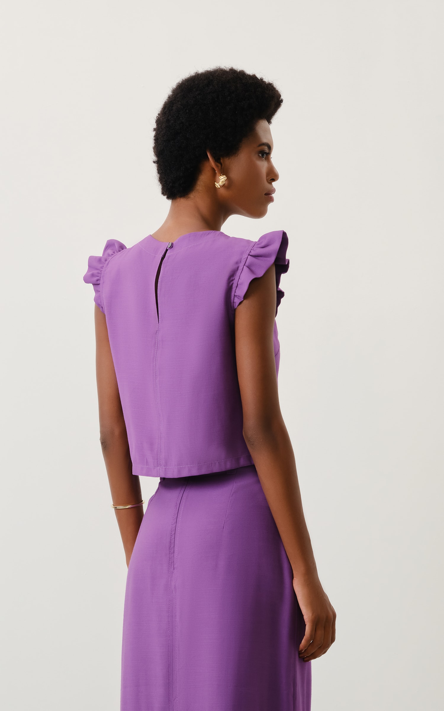 Blusa Detalhe Babado Amaranto Ametista