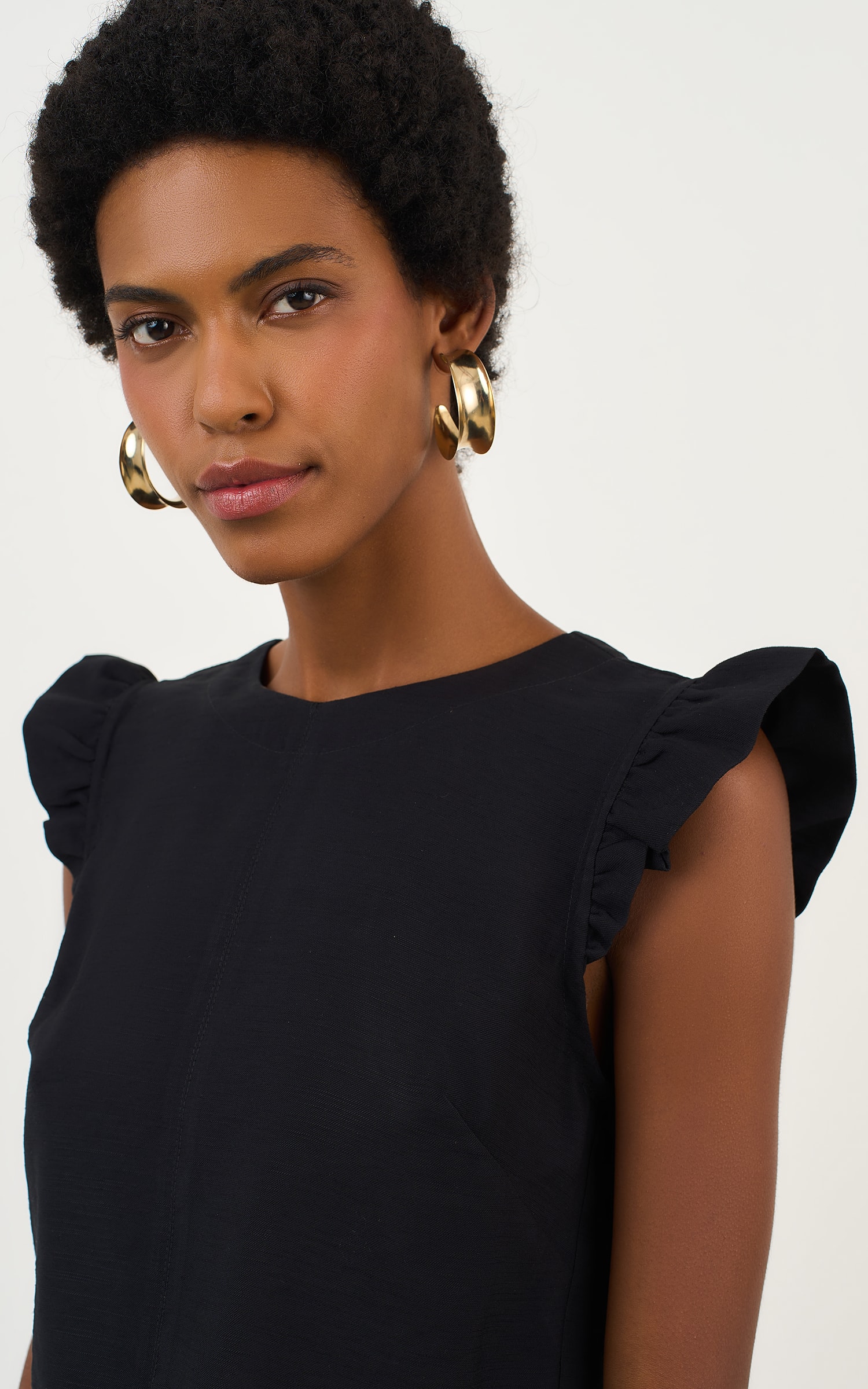 Blusa Detalhe Babado Amaranto Preto