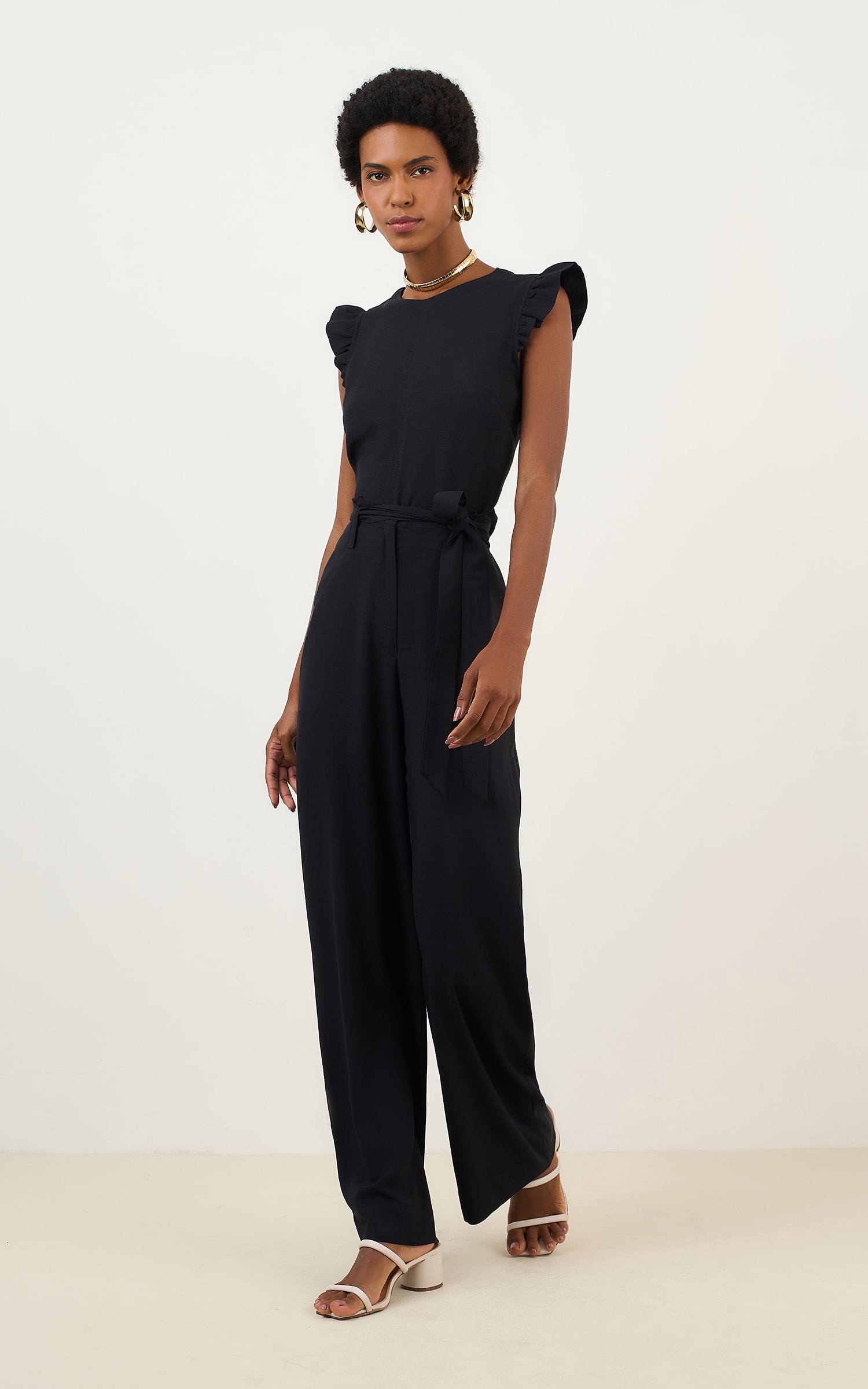 Blusa Detalhe Babado Amaranto Preto