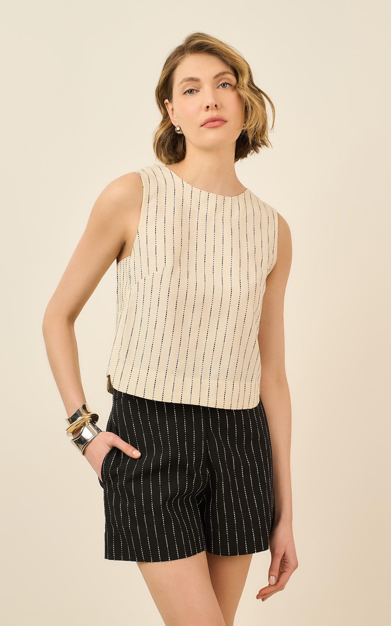 Blusa Detalhe Costas Fabric Off White