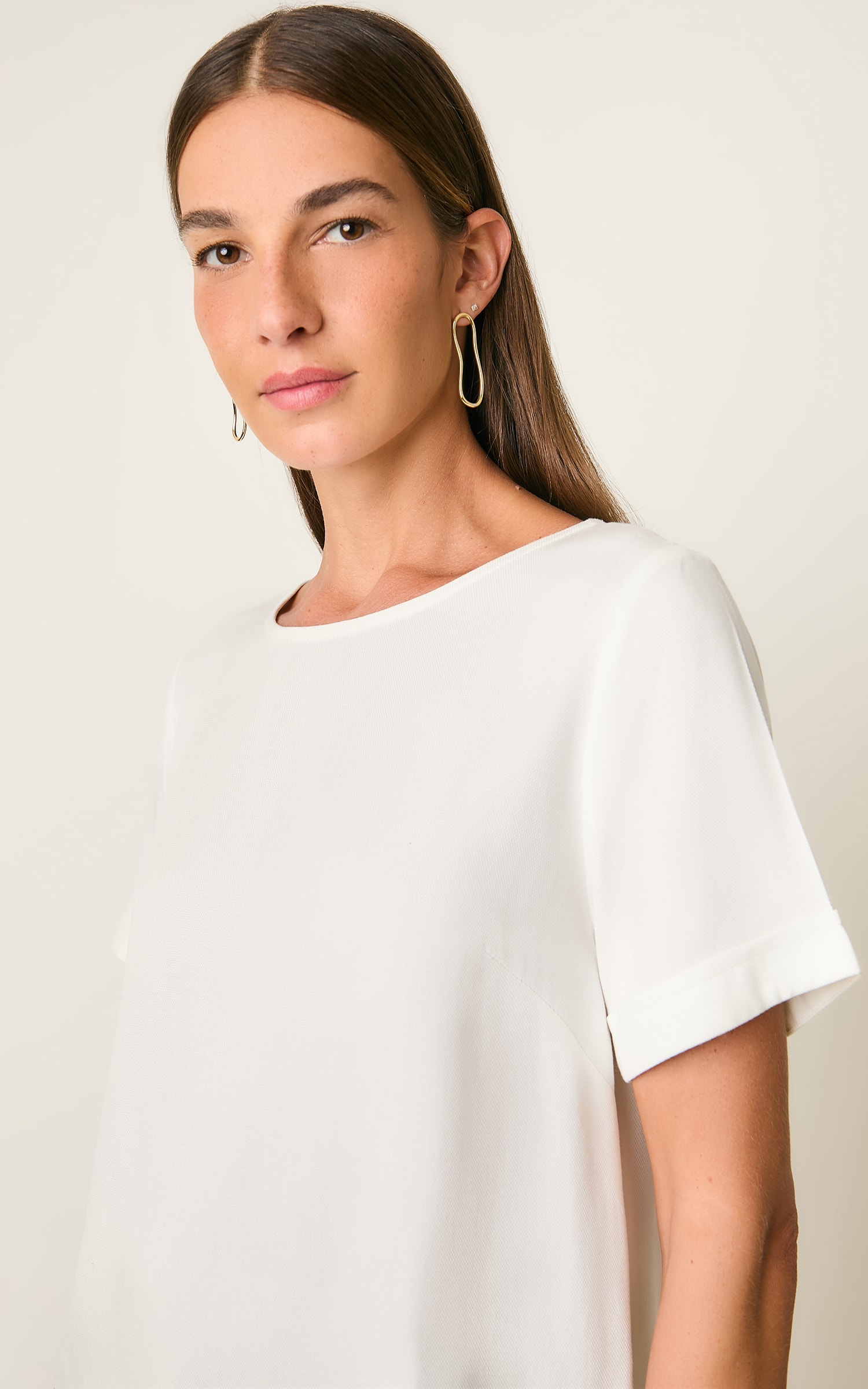 Blusa Detalhe Manga Costa Off White