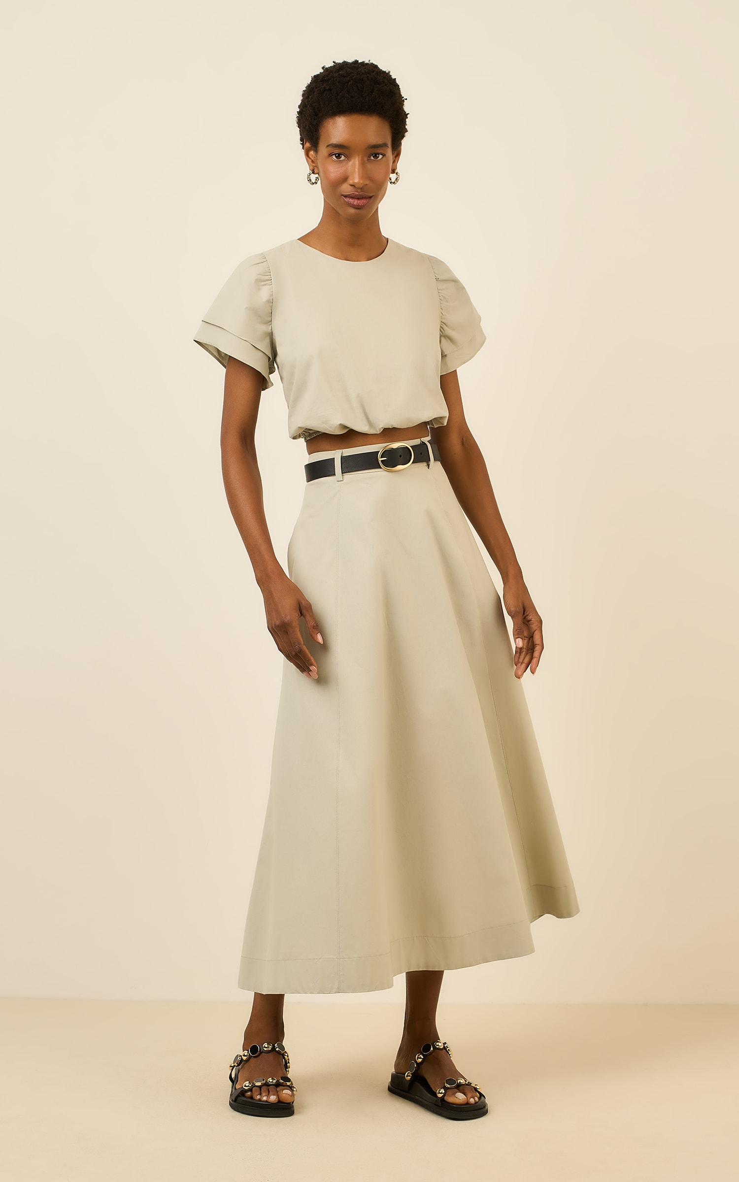 Blusa Detalhe Manga Poetic Verde Brisa