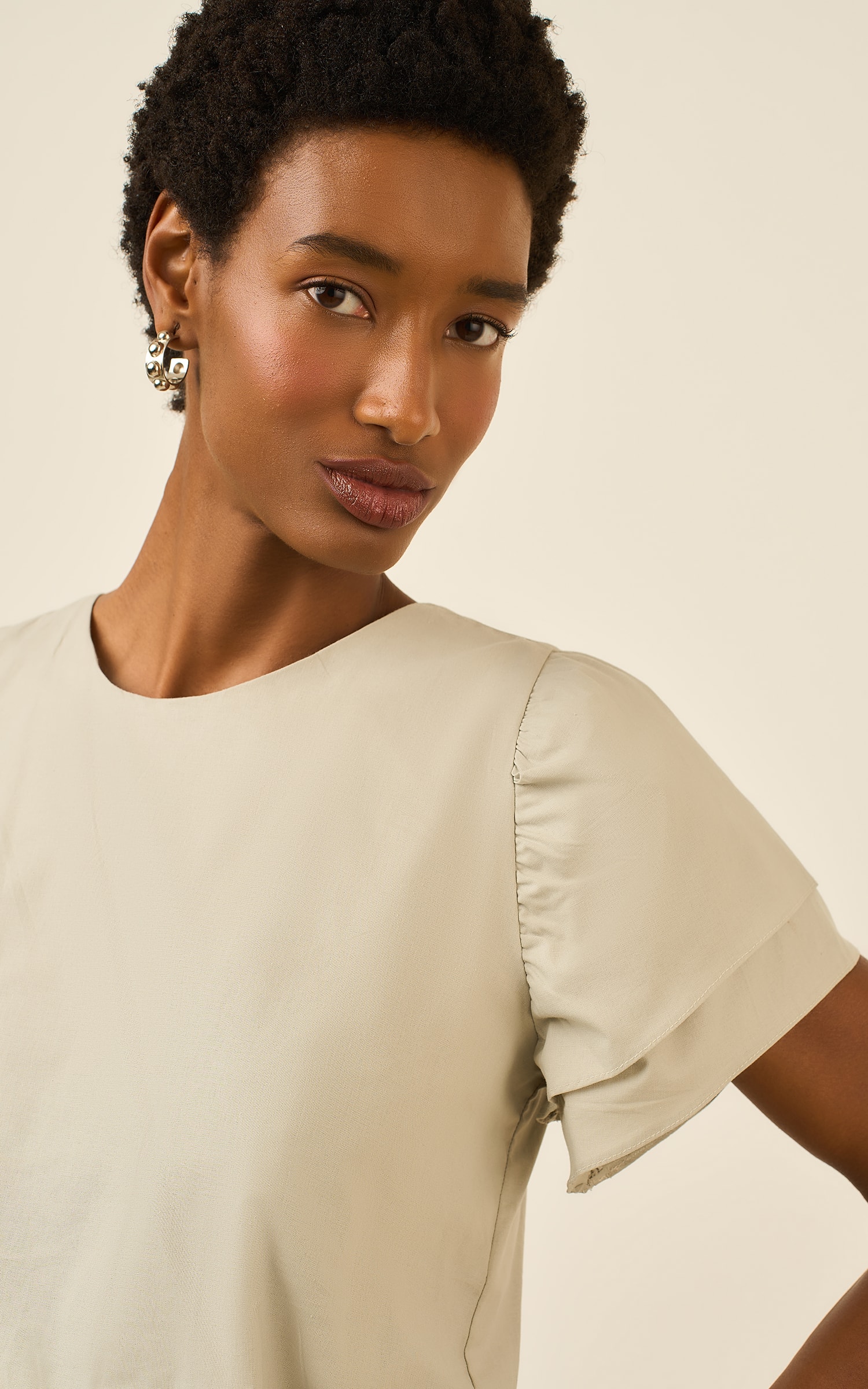 Blusa Detalhe Manga Poetic Verde Brisa
