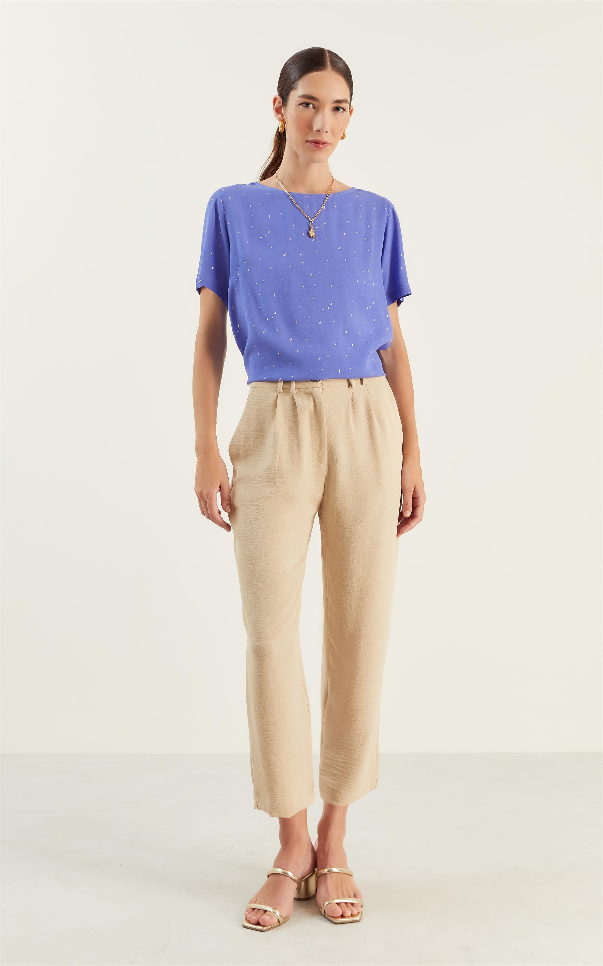 Blusa Dots Foil Azul Prisma