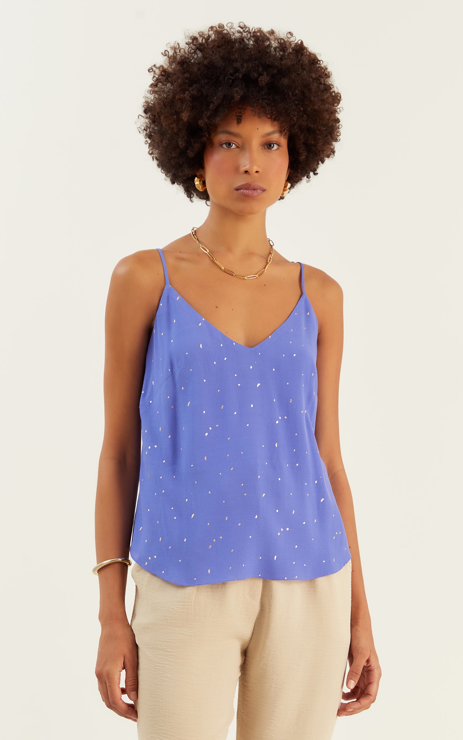 Blusa Dots Foil Azul Prisma