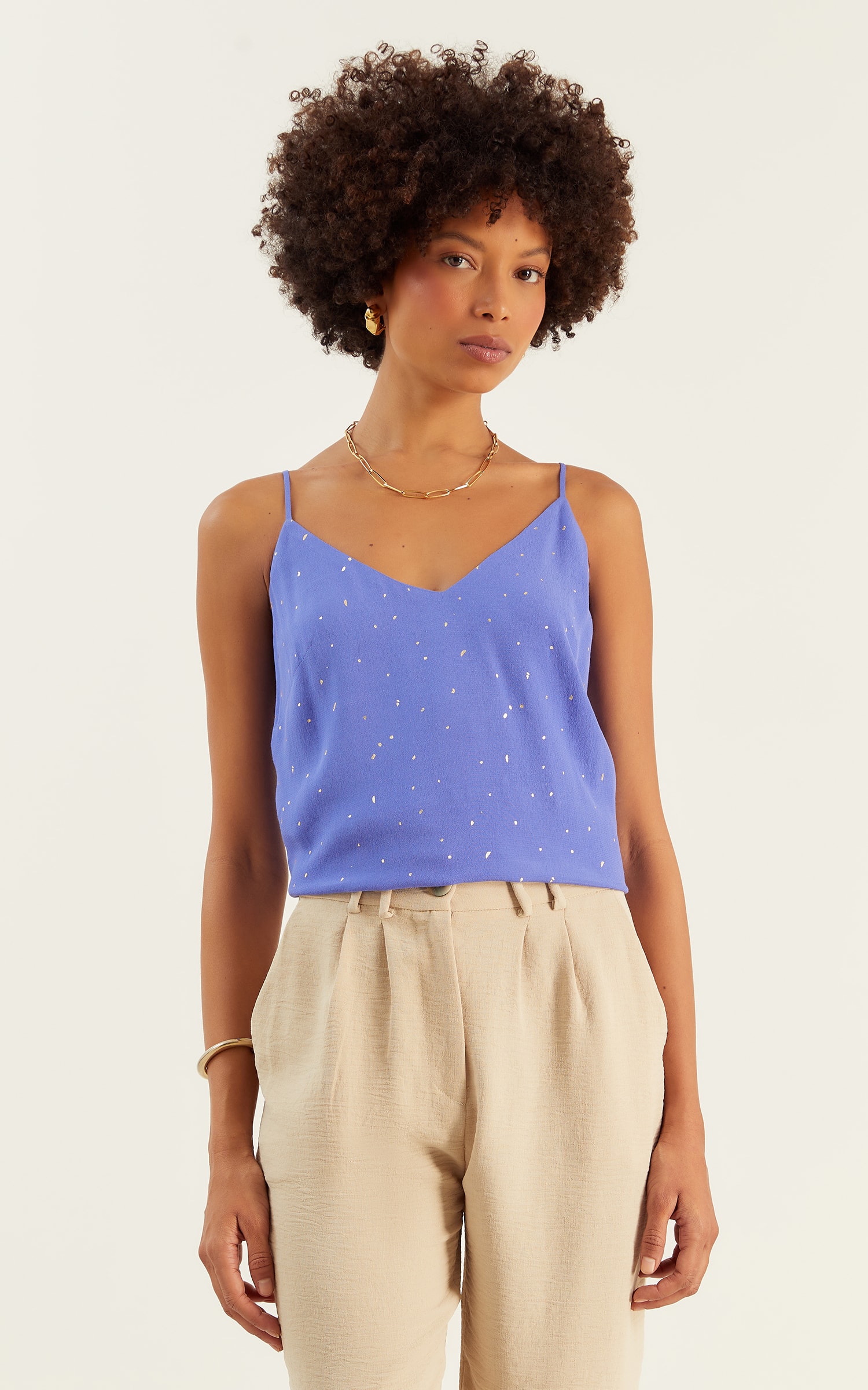 Blusa Dots Foil Azul Prisma