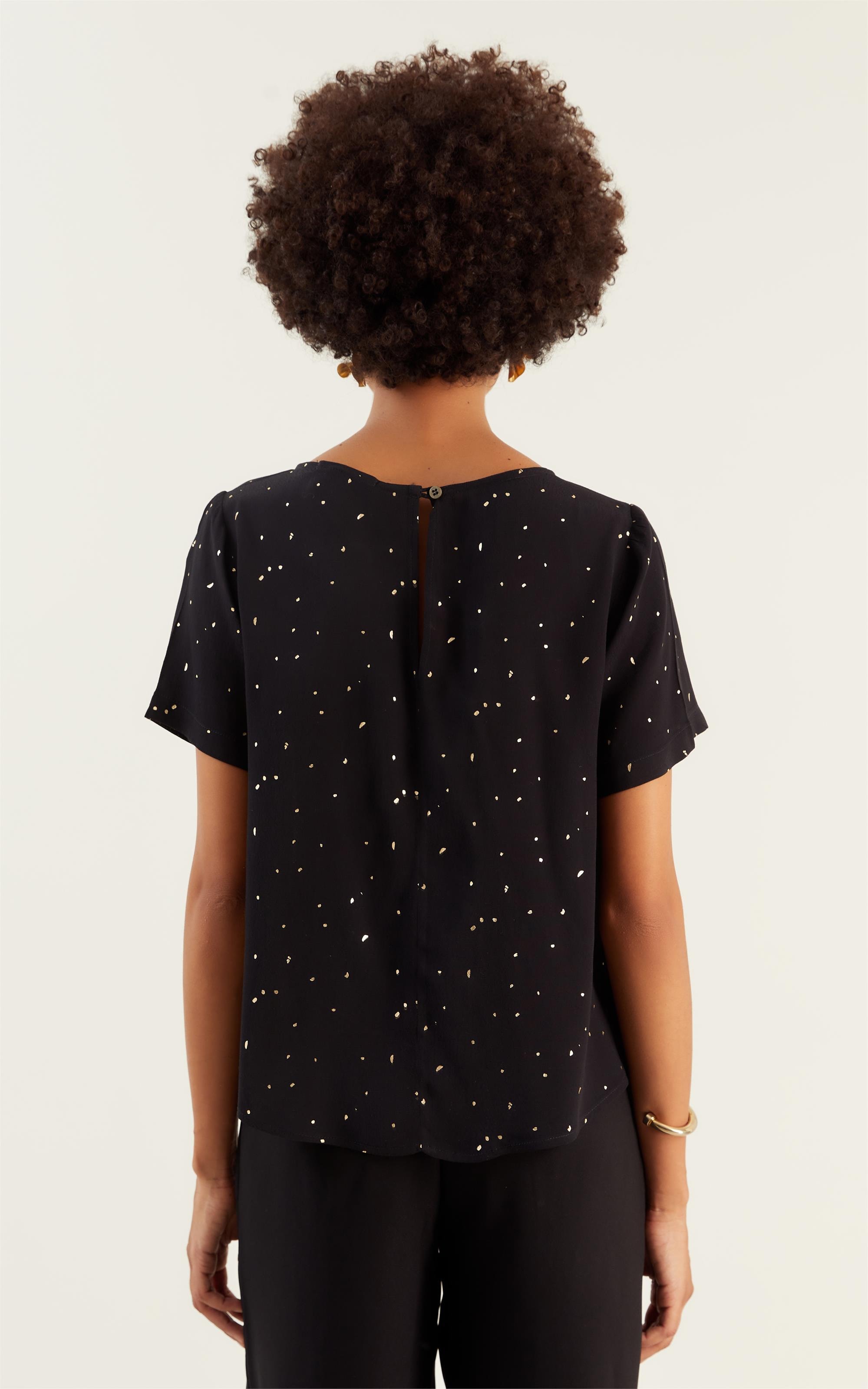 Blusa Dots Foil Preto